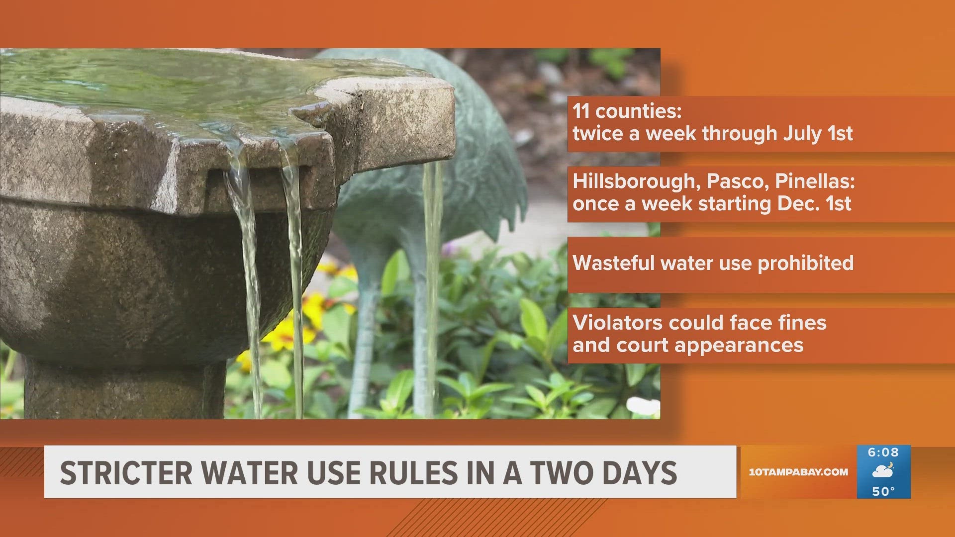 Stricter Water Use Rules Begin Dec 1 In Hillsborough Pasco And