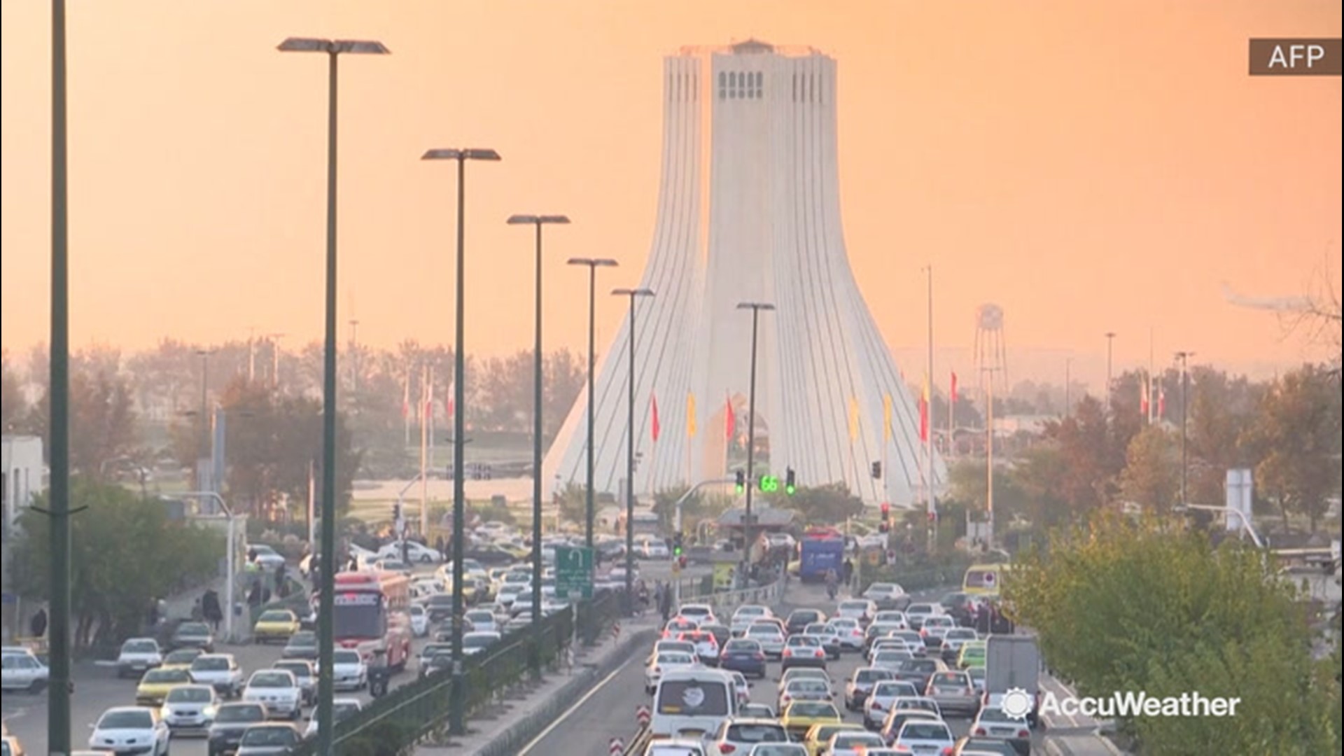 As pollution hit unhealthy levels in Tehran, Iran, the skies over the city were shrouded in smog on Nov. 13. Due to the poor air quality, schools across the city were ordered to be closed for the day.