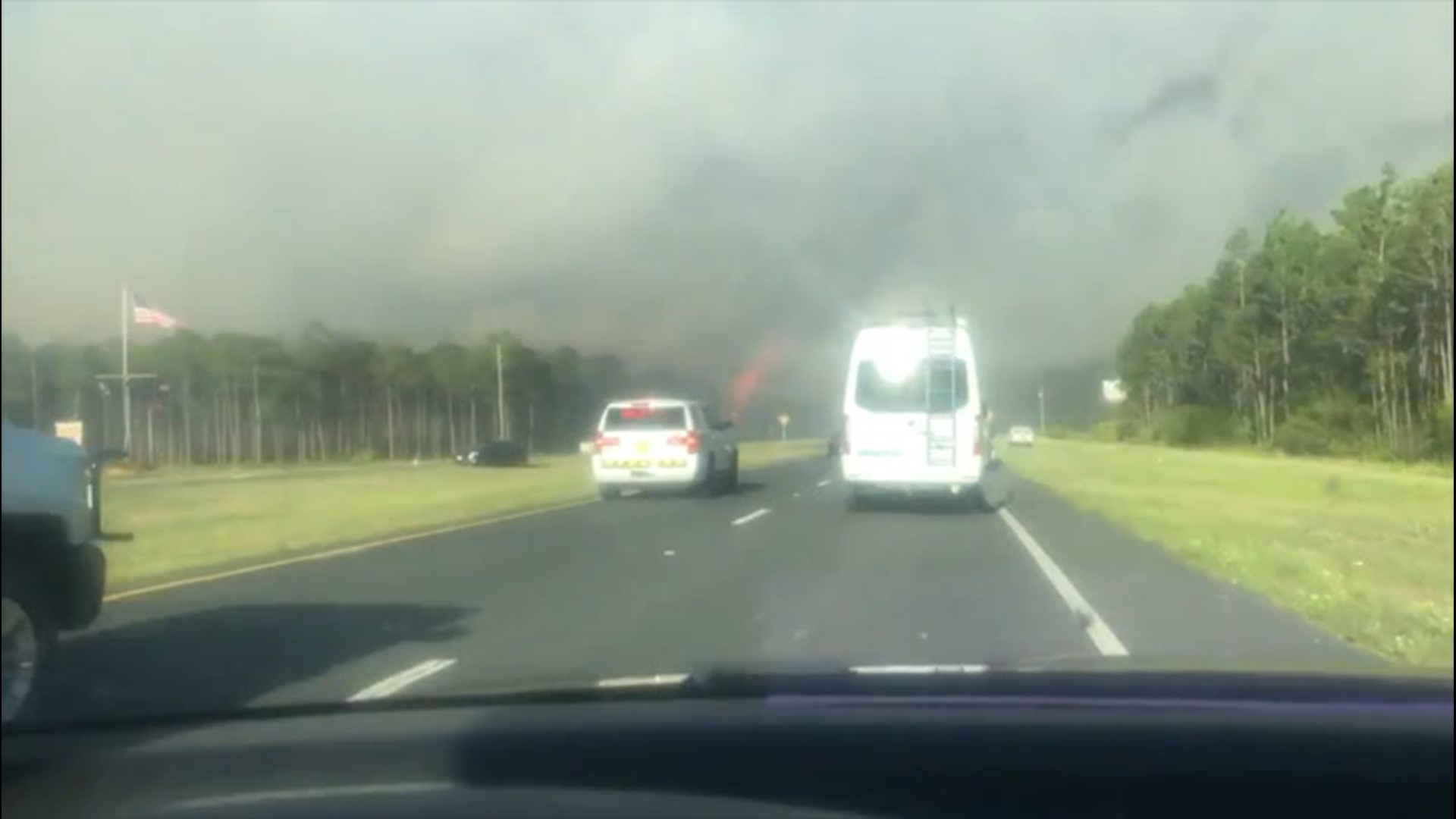 On May 6, a wildfire raged in Santa Rosa Beach, Florida, with smoke that could be seen from miles away.