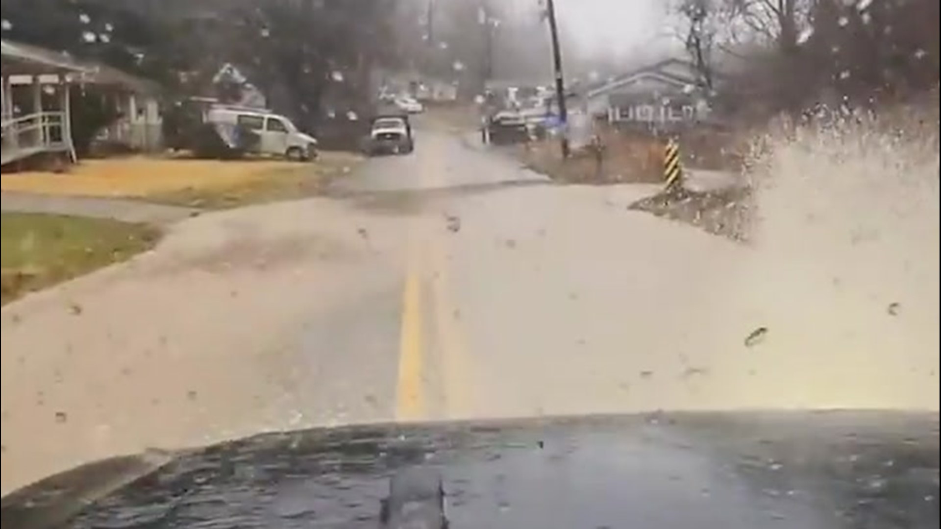 As heavy rain pounded the Southeast on Feb. 28, flash flooding led to roads covered with water in Huntington.