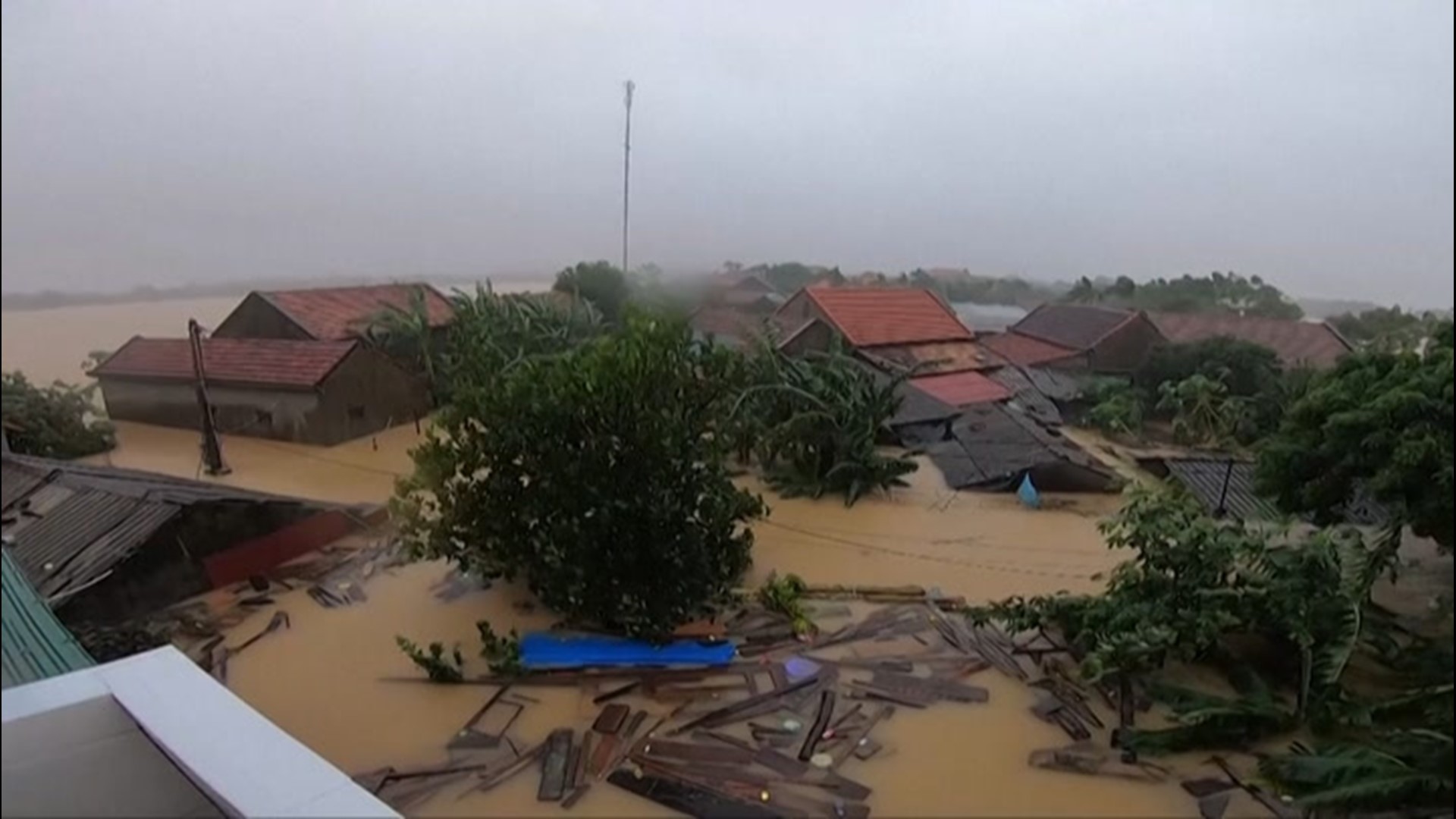 Parts of Vietnam were underwater on Oct. 20, as severe flooding and landslides continued to plague the country.  The area is now bracing for another storm that could hit the region this weekend.