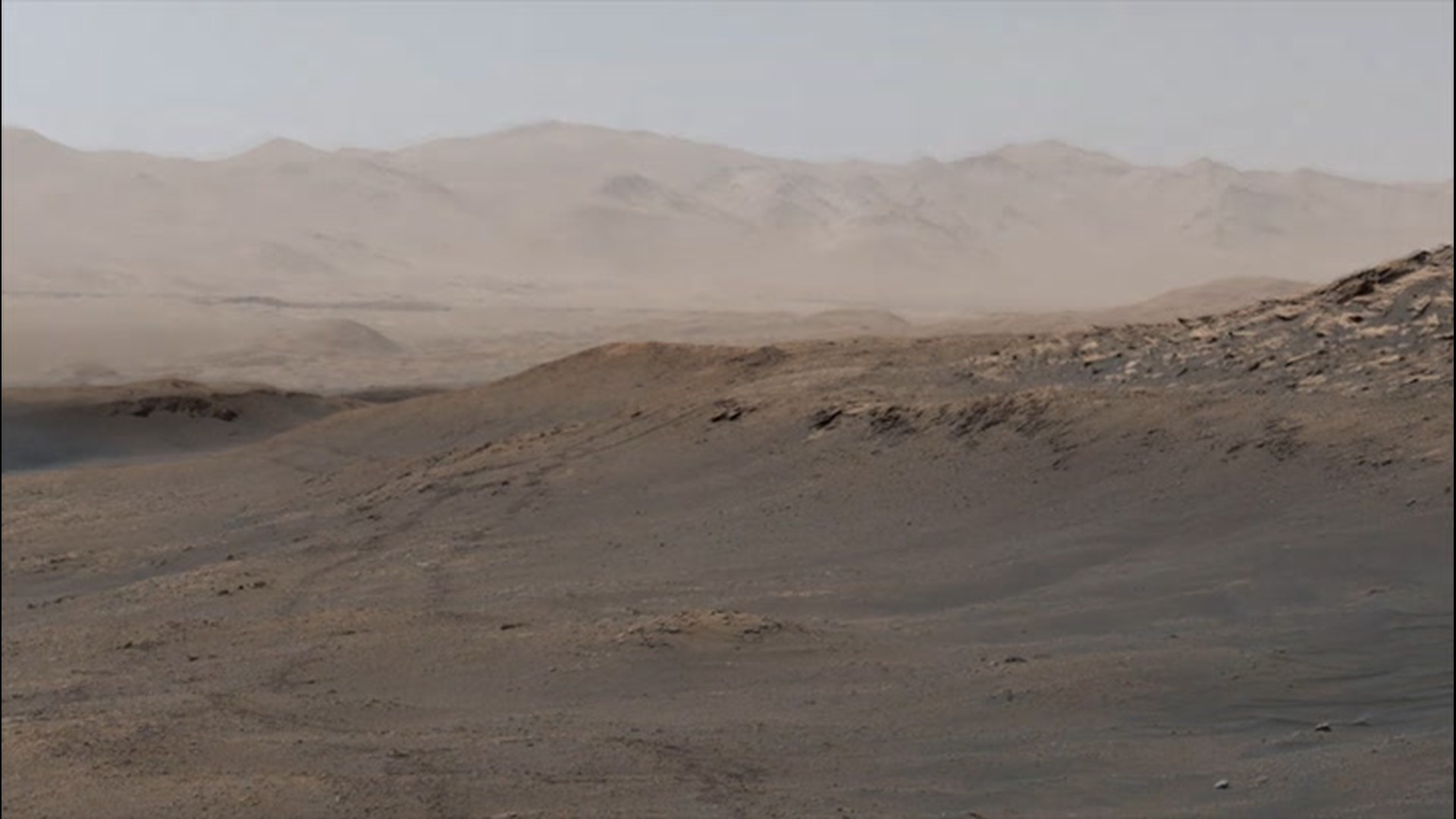 NASA says this is the 'largest and highest-resolution panorama' of the Martian landscape ever captured by the Curiosity Rover. It reveals the landscape of Mount Sharp, where the rover is currently located.