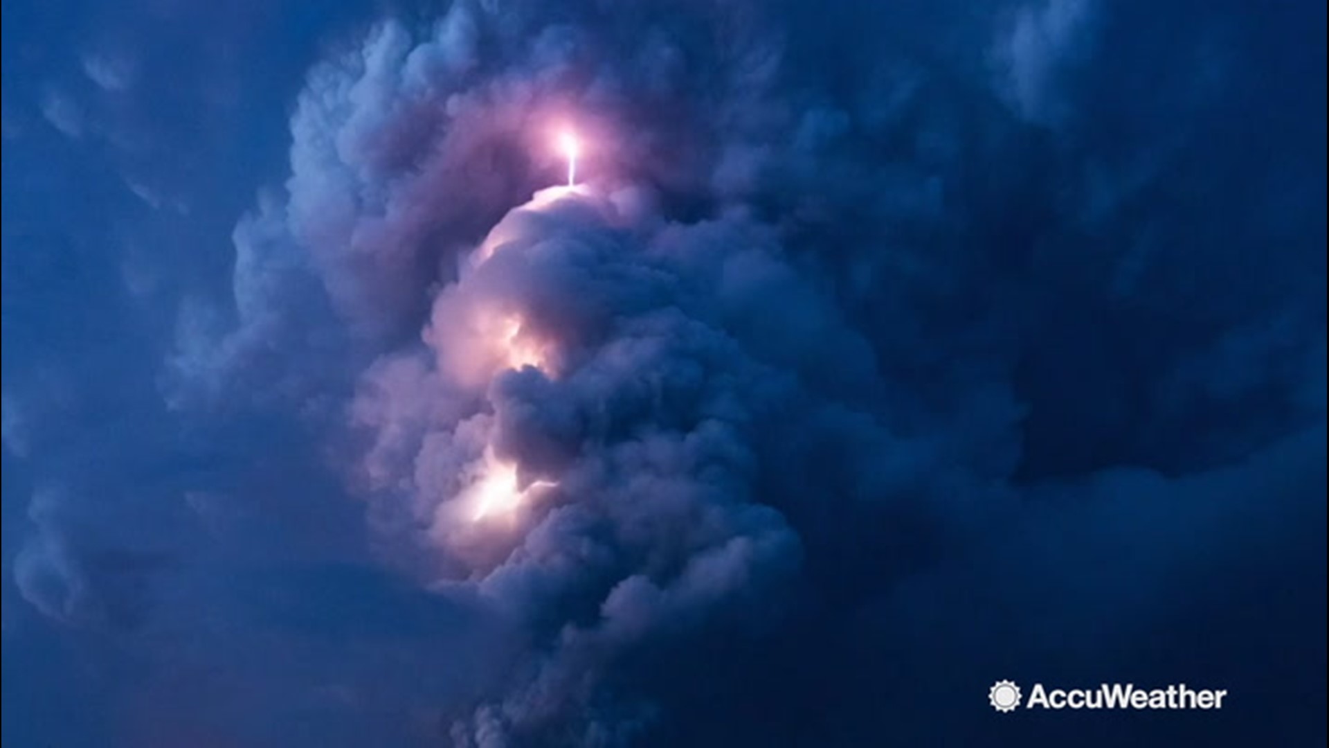 The eruption of the Taal volcano launched ash high up into the air, triggering a lightning storm from within the clouds on Jan. 12.