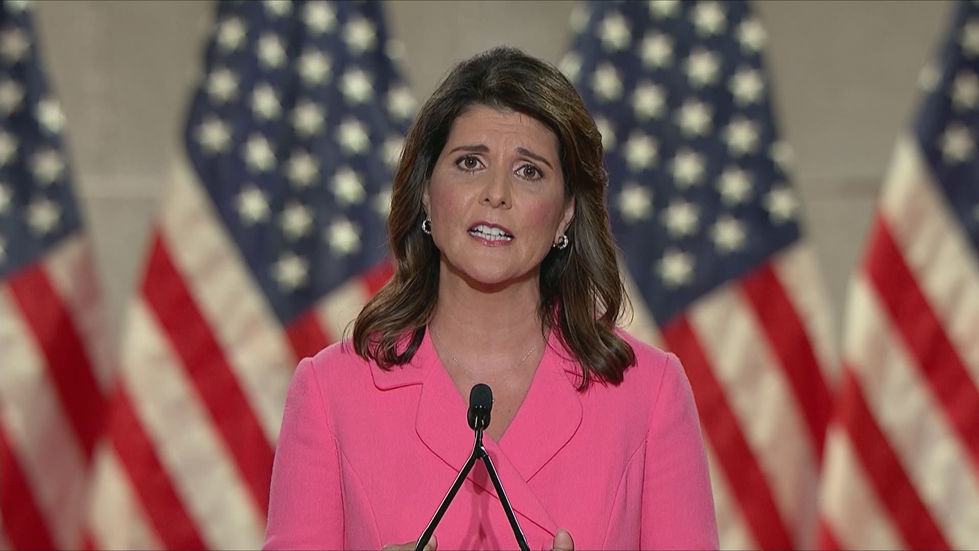 Nikki Haley, former U.N. ambassador and former South Carolina governor, speaks at the Republican National Convention.