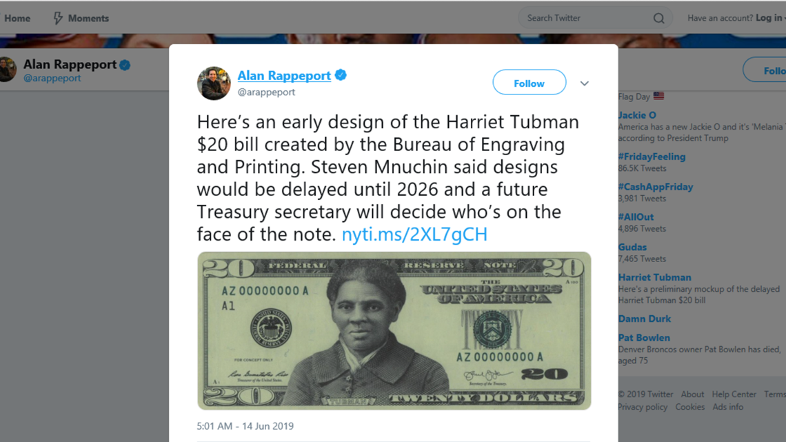 Nyt Obtains Harriet Tubman Bill Design Ahead Of 28 Release Wtsp Com