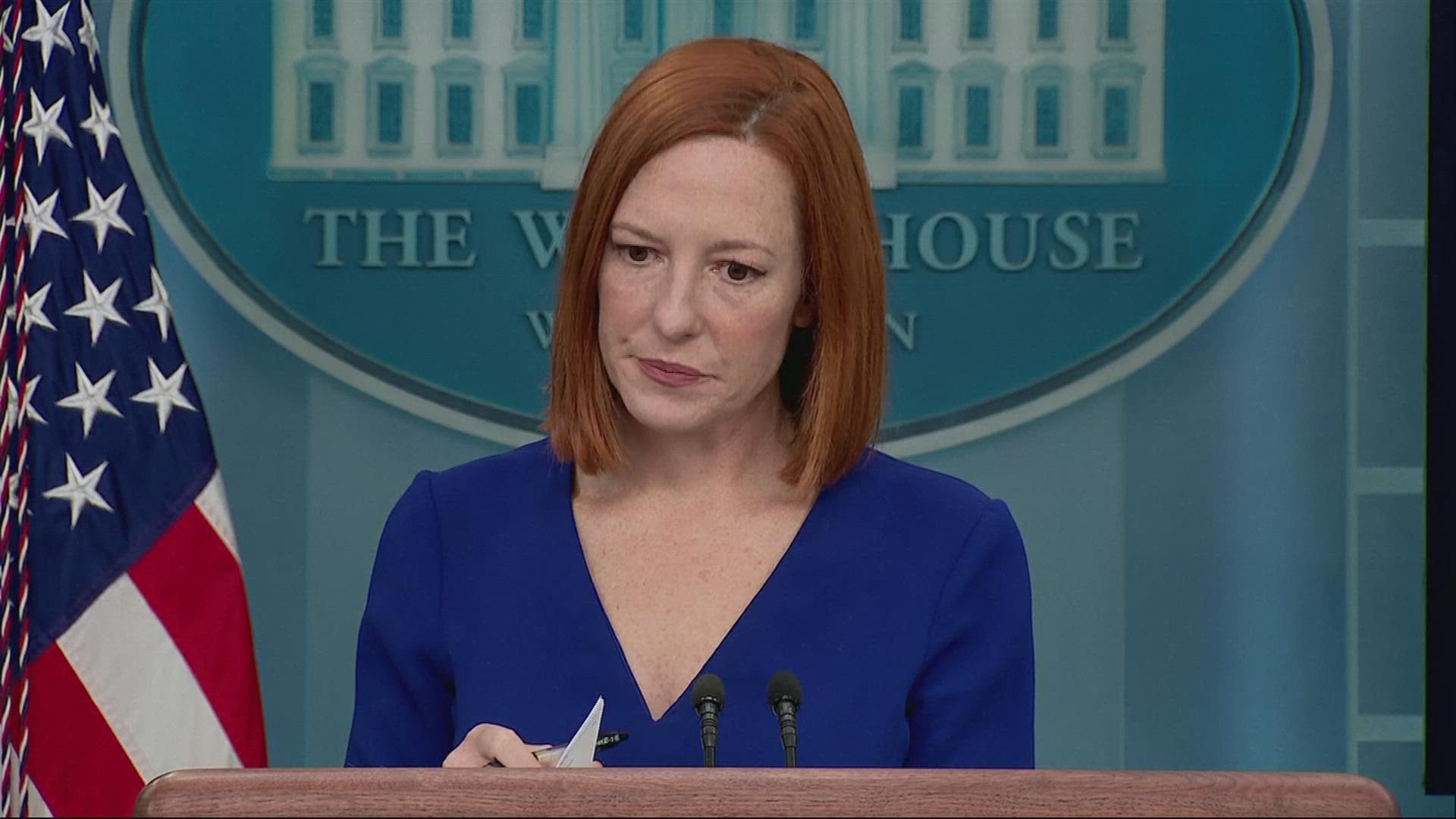 Press Secretary Jen Psaki would not confirm or deny reports that she leaving the White House for a position with a major network cable news channel.