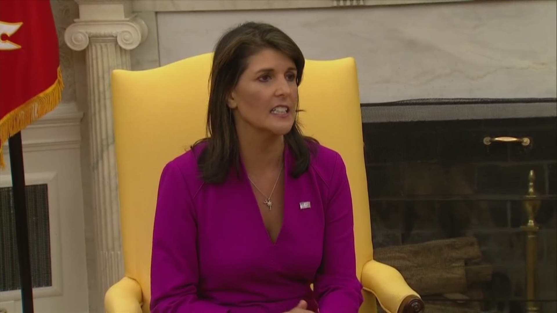 While announcing her plans Tuesday morning to resign from the UN Ambassador post, Nikki Haley hailed the Trump family for their influence on American foreign policy.