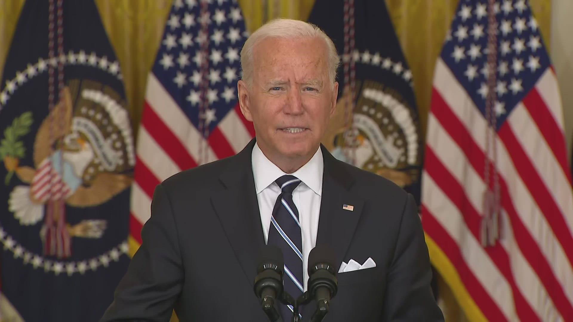 President Joe Biden said Wednesday that many coronavirus deaths were preventable with vaccines.