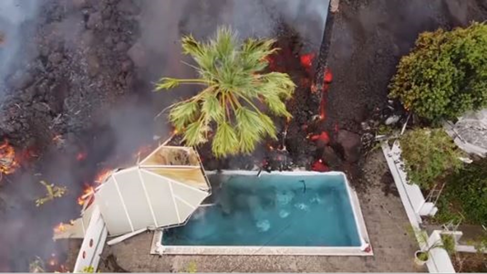 Aerial pictures have captured the destruction that the small island of La Palma in the Canary Islands is facing since a volcano erupted.