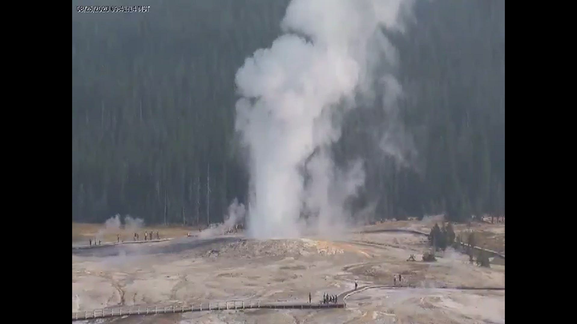 Giantess Geyser at Yellowstone National Park erupted on Aug. 25, 2020. It was the first time Giantess had erupted in more than 6 1/2 years.