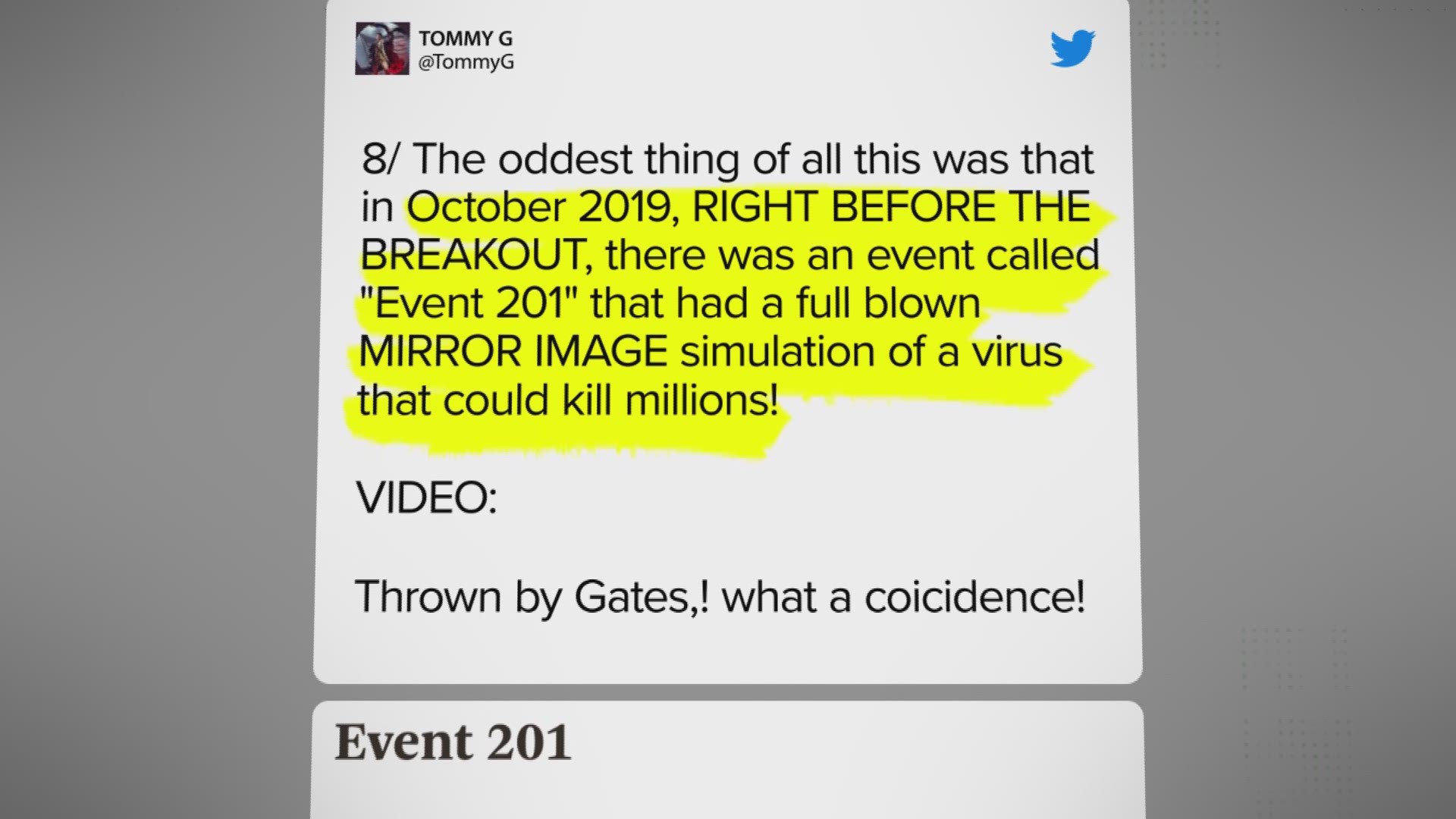 Did a bunch of world leaders gather months before the COVID-19 outbreak and "simulate" a Coronavirus outbreak?