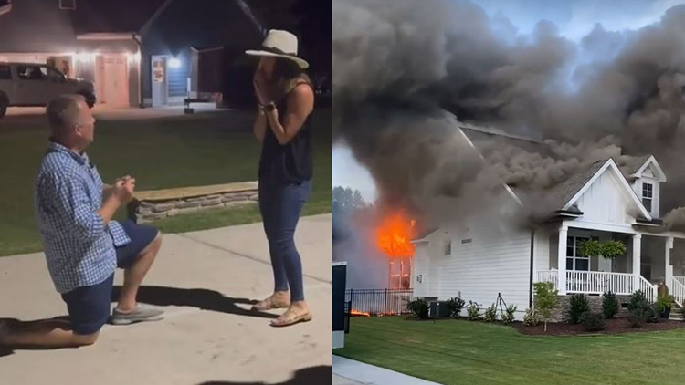 Boyfriend proposes after salvaging ring from massive house fire