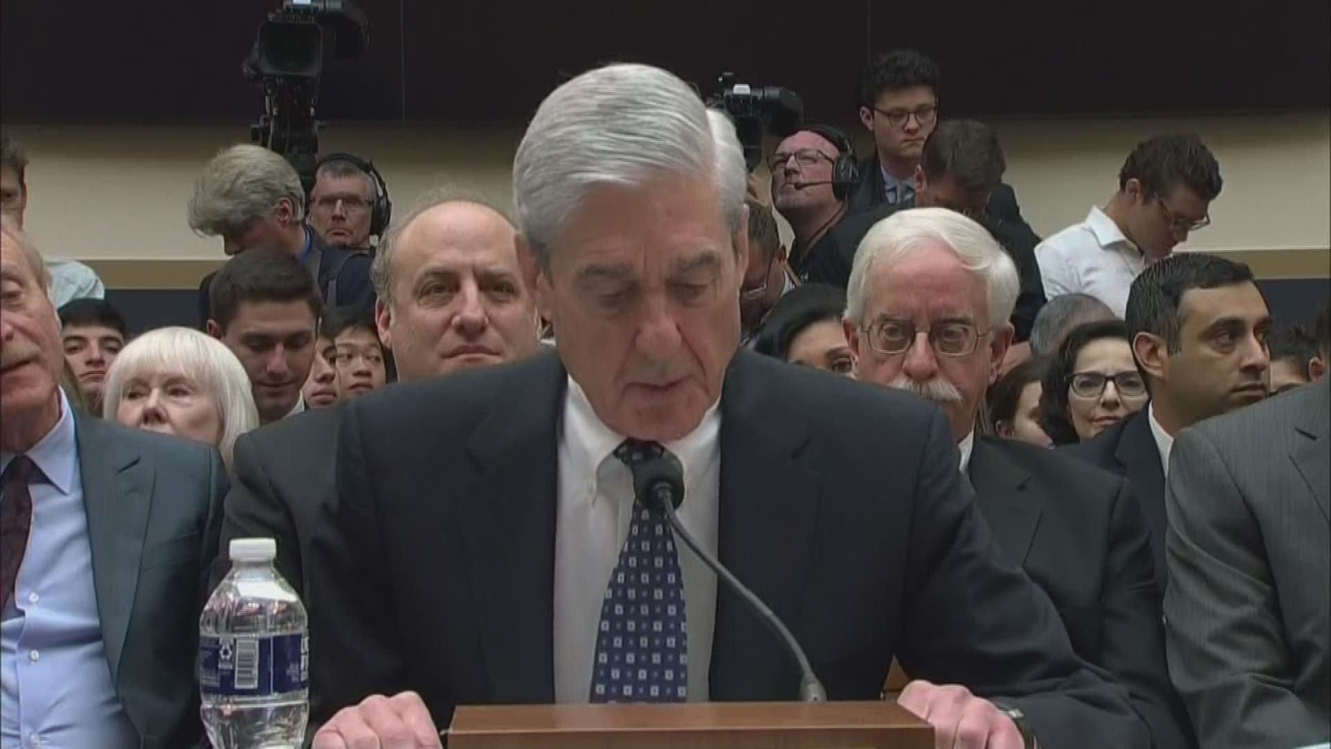 'It is unusual for a prosecutor to testify about a criminal investigation. And given my role as a prosecutor, there are reasons why my testimony will necessarily be limited,' Mueller said in his opening statement.
