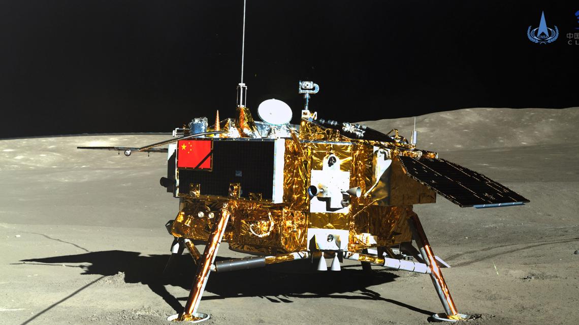 A Chinese spacecraft lands on the moon's far side