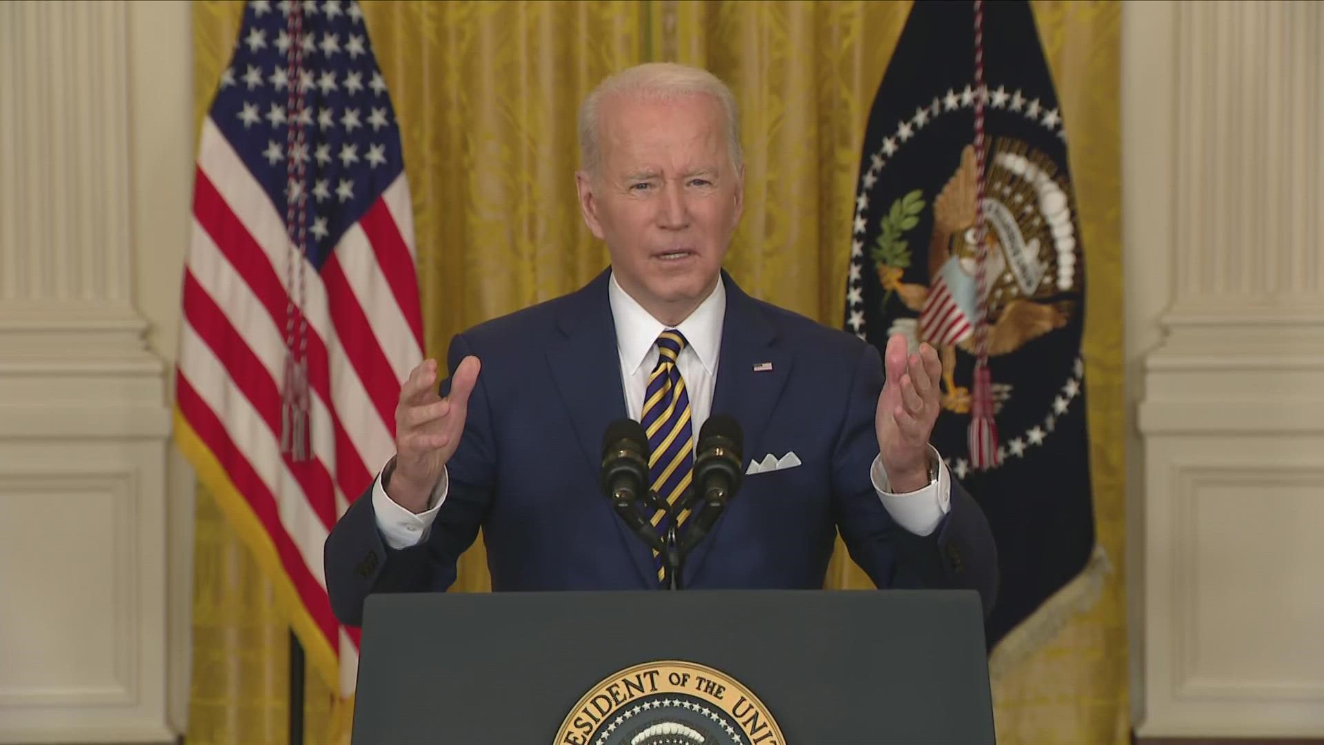 One day ahead of his one-year anniversary of taking office, Biden spoke on his administration's actions during the pandemic, especially vaccination efforts.