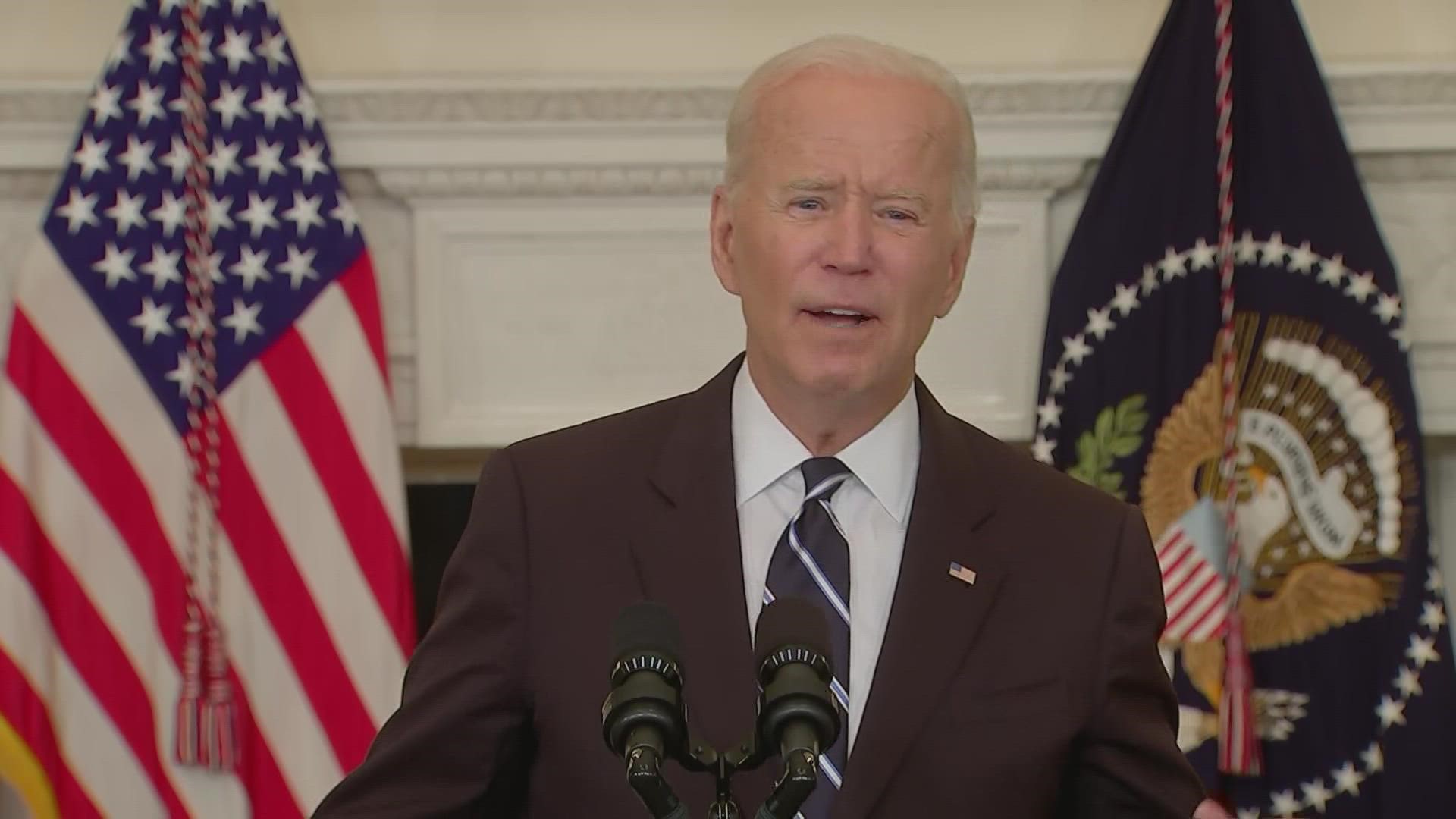 Biden urged all state governors Thursday to require COVID vaccines in schools and vowed to work against governors who threaten to take funds from schools.