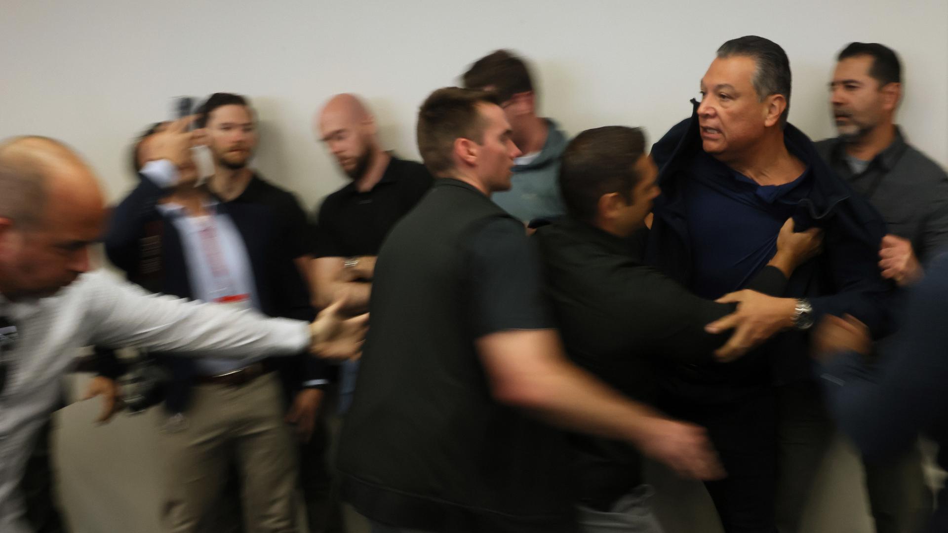 Democratic U.S. Senator Alex Padilla was forcibly removed from a press conference being held by Homeland Security Kristi Noem on the ongoing protests in Los Angeles.