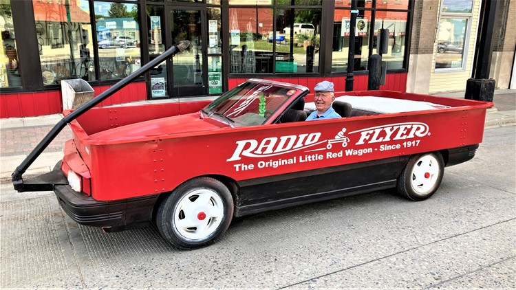 Inspired by his childhood toy, Minnesotan builds not-so-little red wagon he can drive