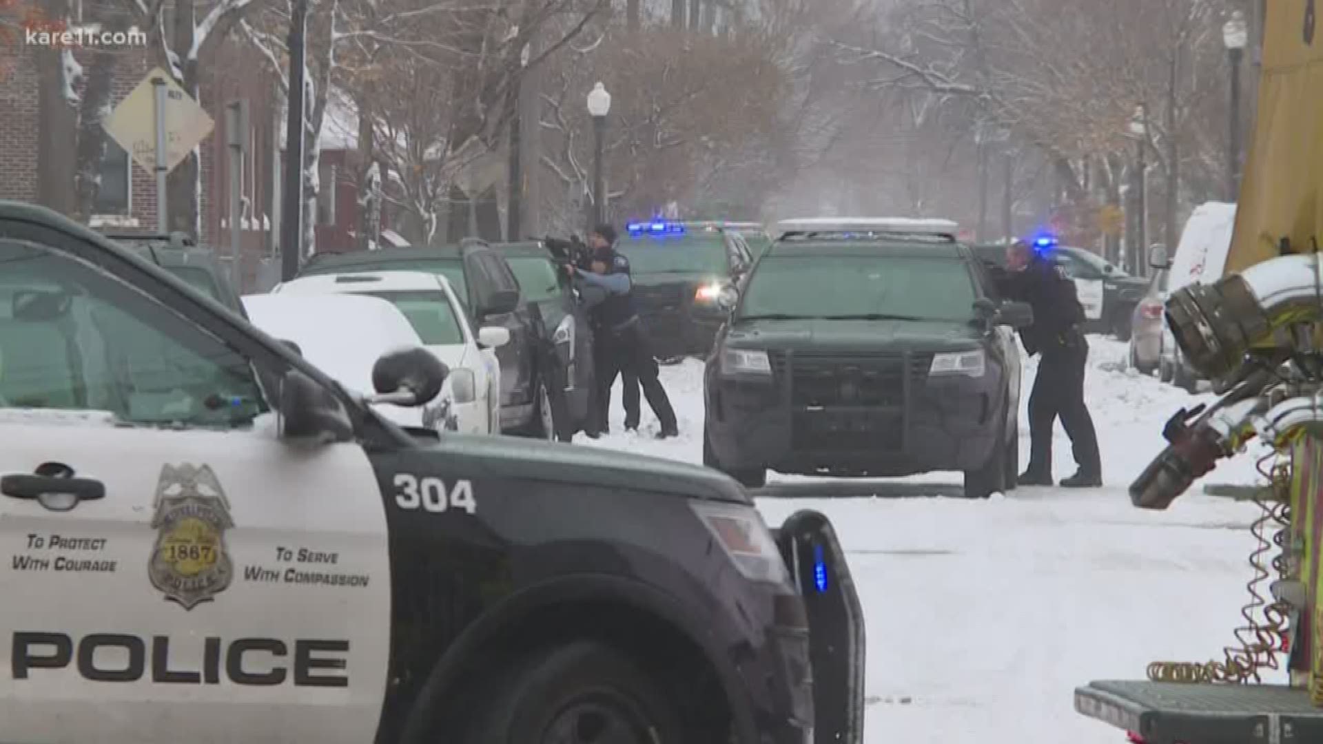 Minneapolis Police say four people were shot and killed, including two children, a woman and a gunman, Sunday morning in the city's south side.