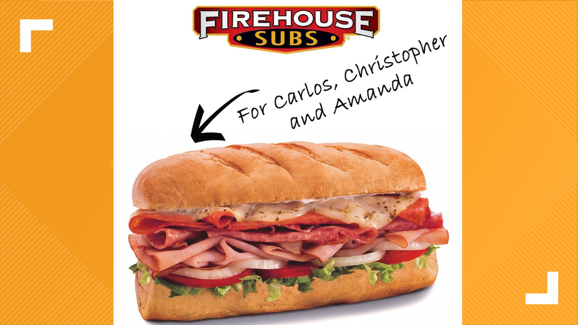 Free Firehouse Subs Name Day deal if your name is Amanda, Carlos or