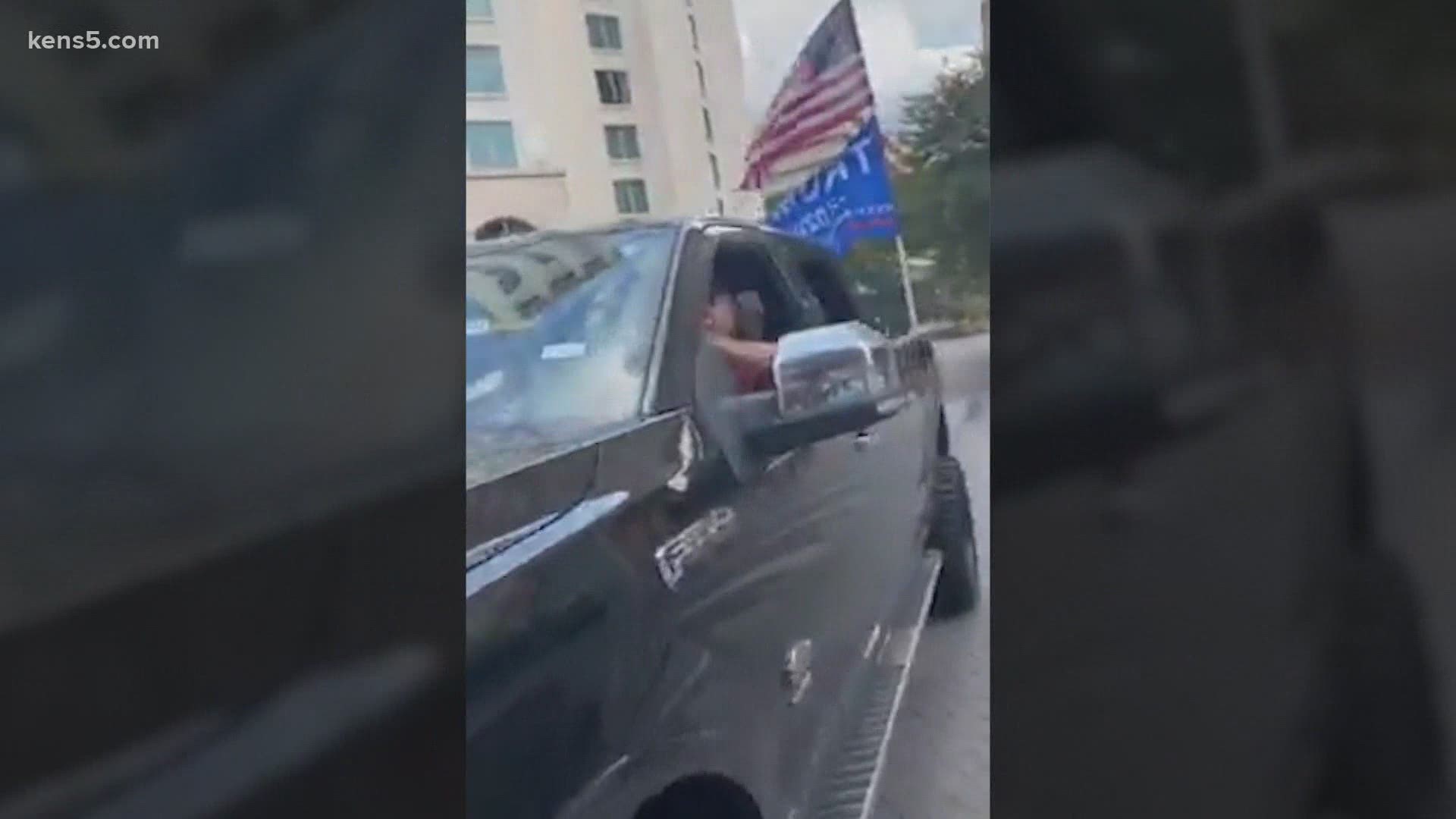 KENS 5 spoke to an organizer who was there and felt intimidated, and the driver who says he didn't want to hit anybody, just move them off the road.