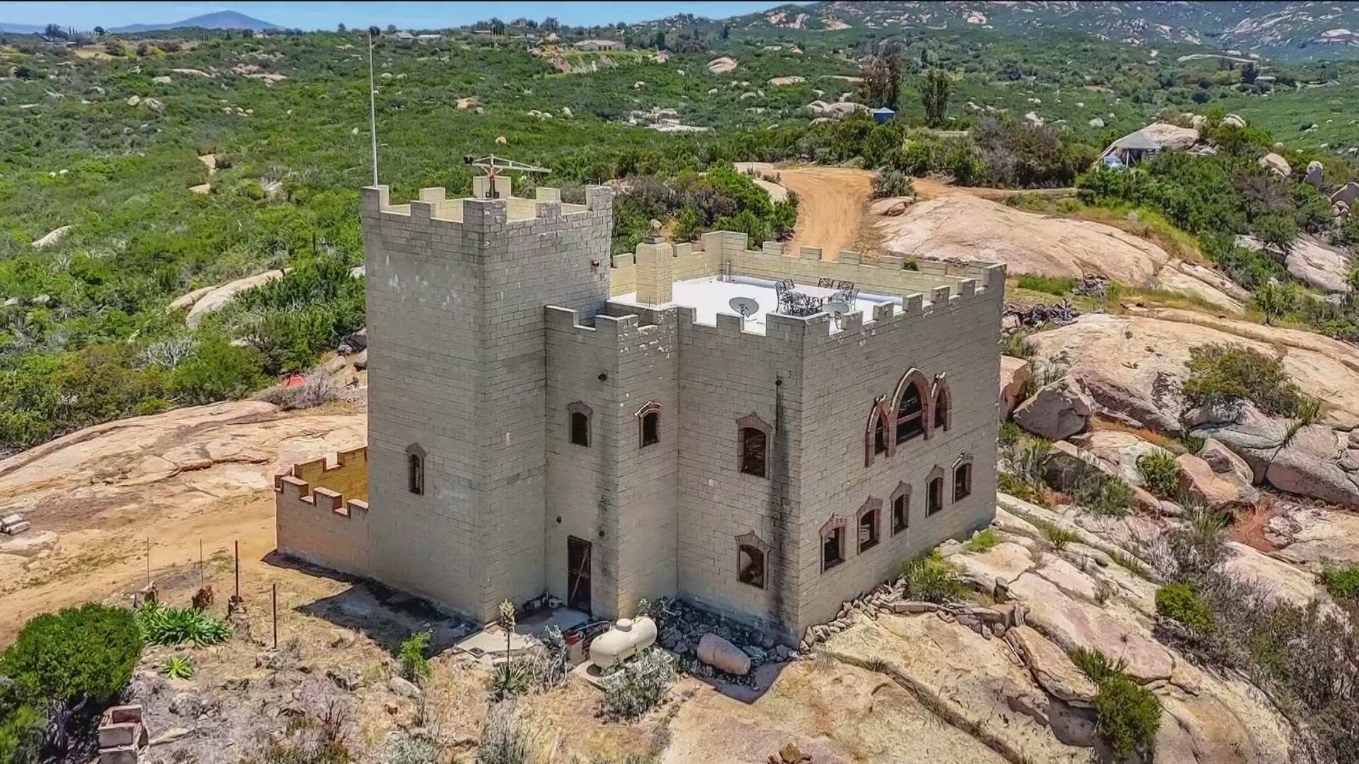 A custom-built castle, which sits in the middle of 58 acres of land, is up for sale in Jamul with an interesting backstory.