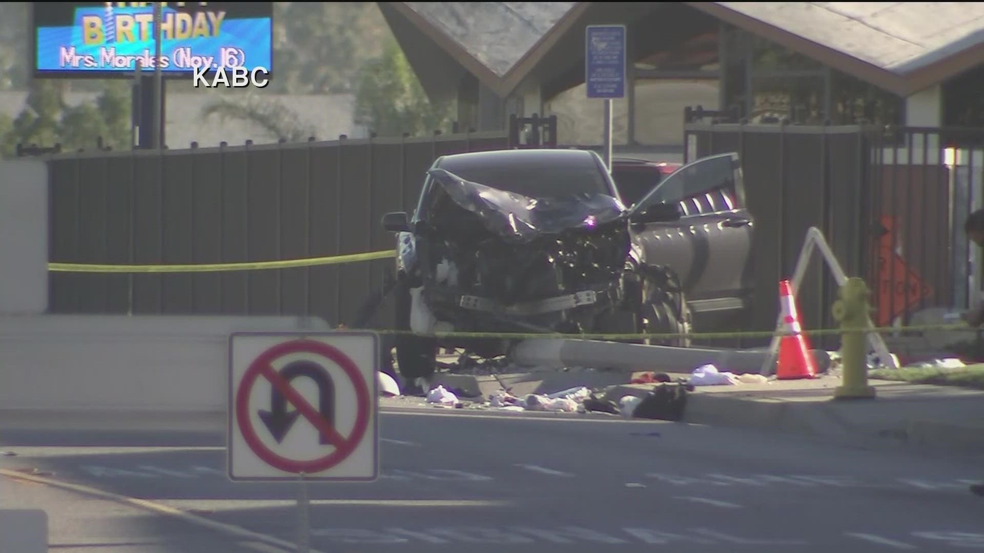 Car crashes into Los Angeles sheriff's department recruits on