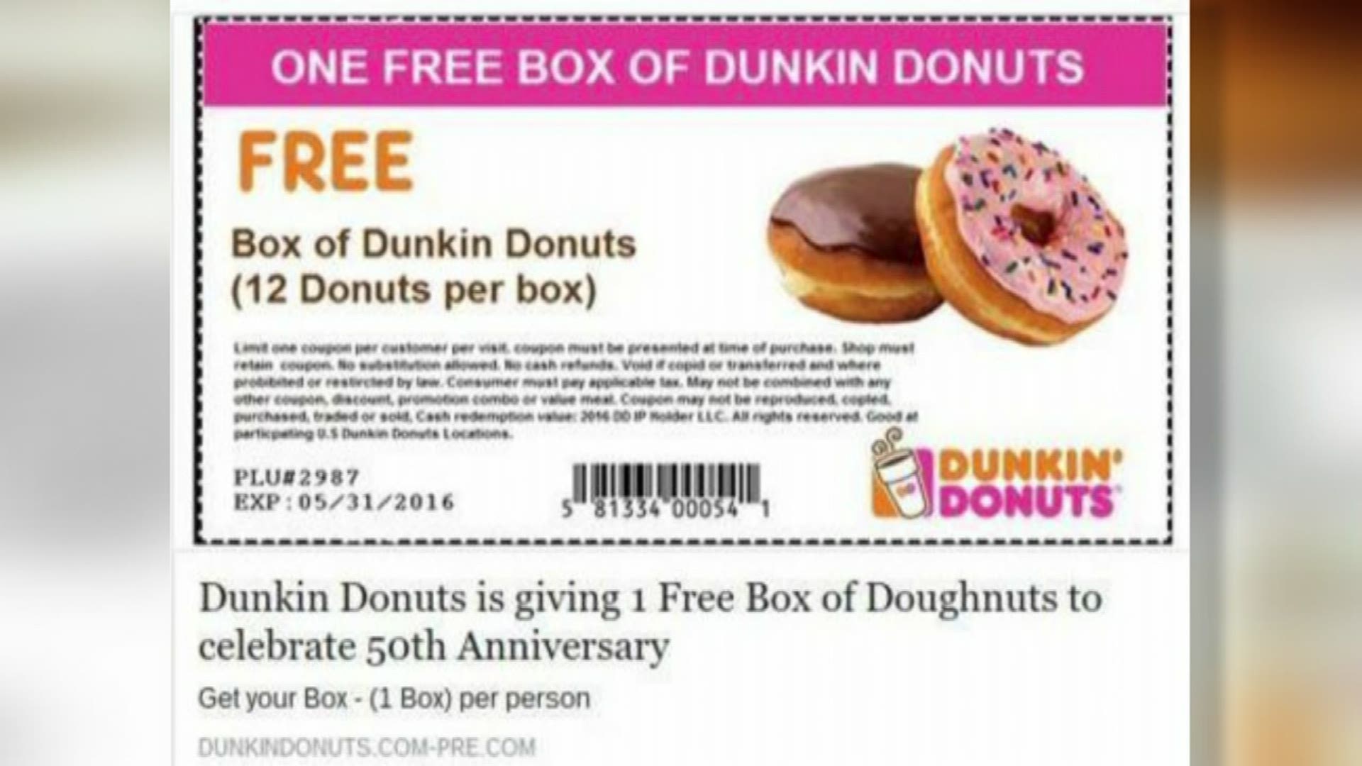Dunkin' Donuts Printable Coupons