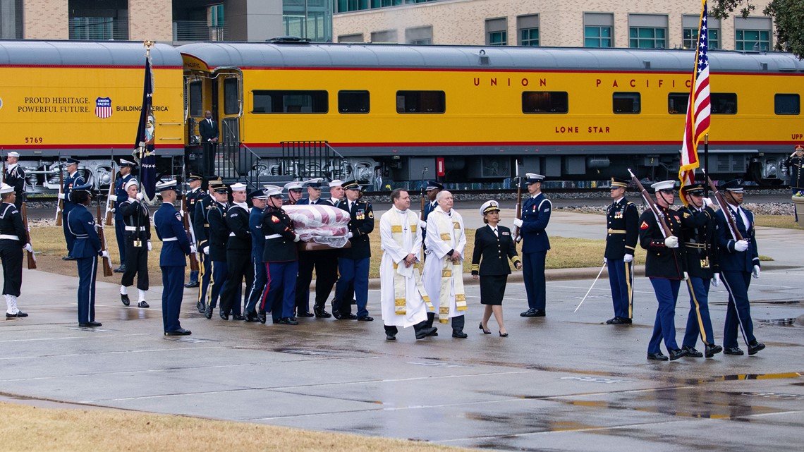 Navy Performs 21-aircraft Missing Man Flyover To Honor President Bush ...