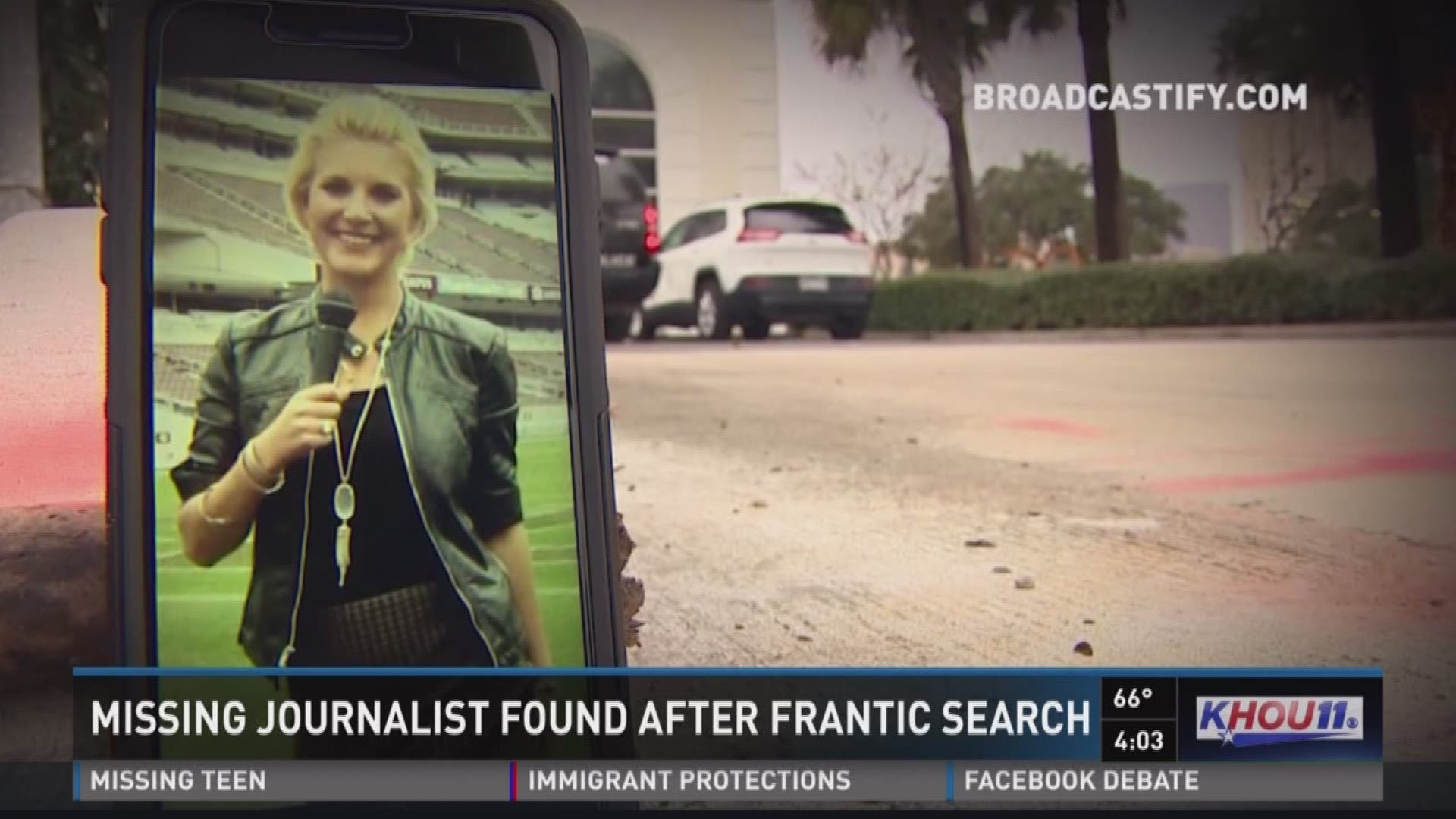 A sports journalist was found unharmed one day after she was reported missing. 