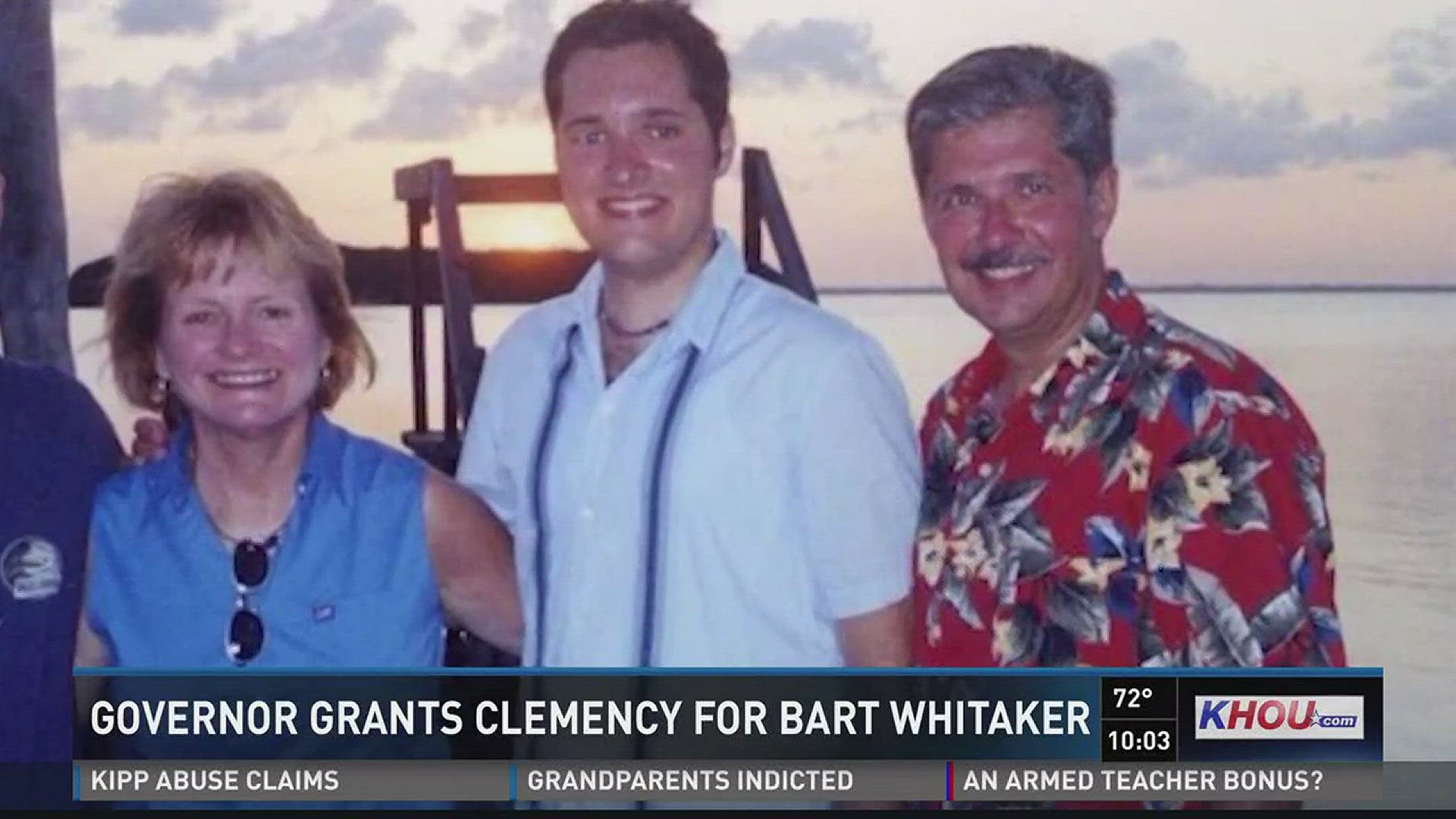 Kent Whitaker, father of convicted killer Bart Whitaker, spoke to the media Thursday evening following a proclamation from Governor Greg Abbott commuting Bart's death sentence for his role in the deaths of his mother and younger brother.