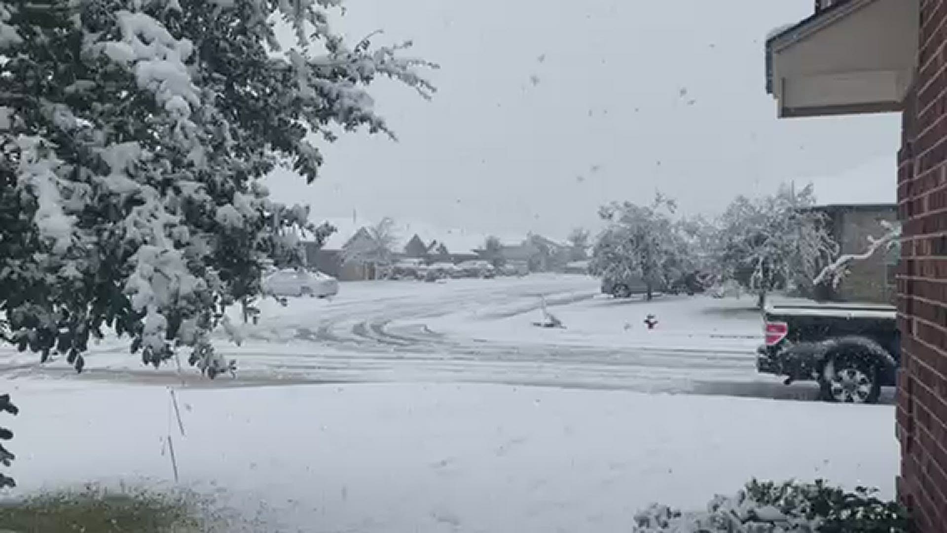 KHOU 11 viewer Samantha Pyle sent us this great photo of snow in College Station.