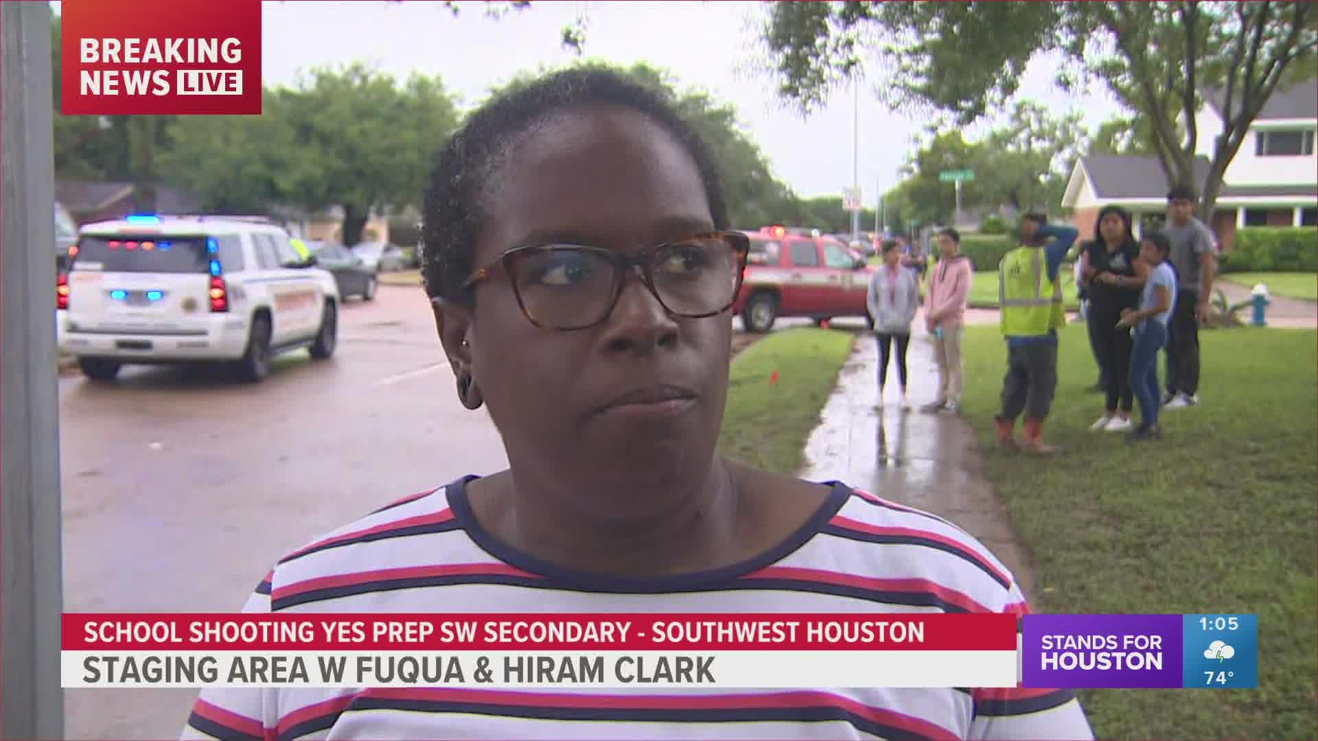 A woman near YES Prep Southwest spoke to a mother whose child was in the school during the scene. She shares their conversation with KHOU 11's Marcelino Benito.