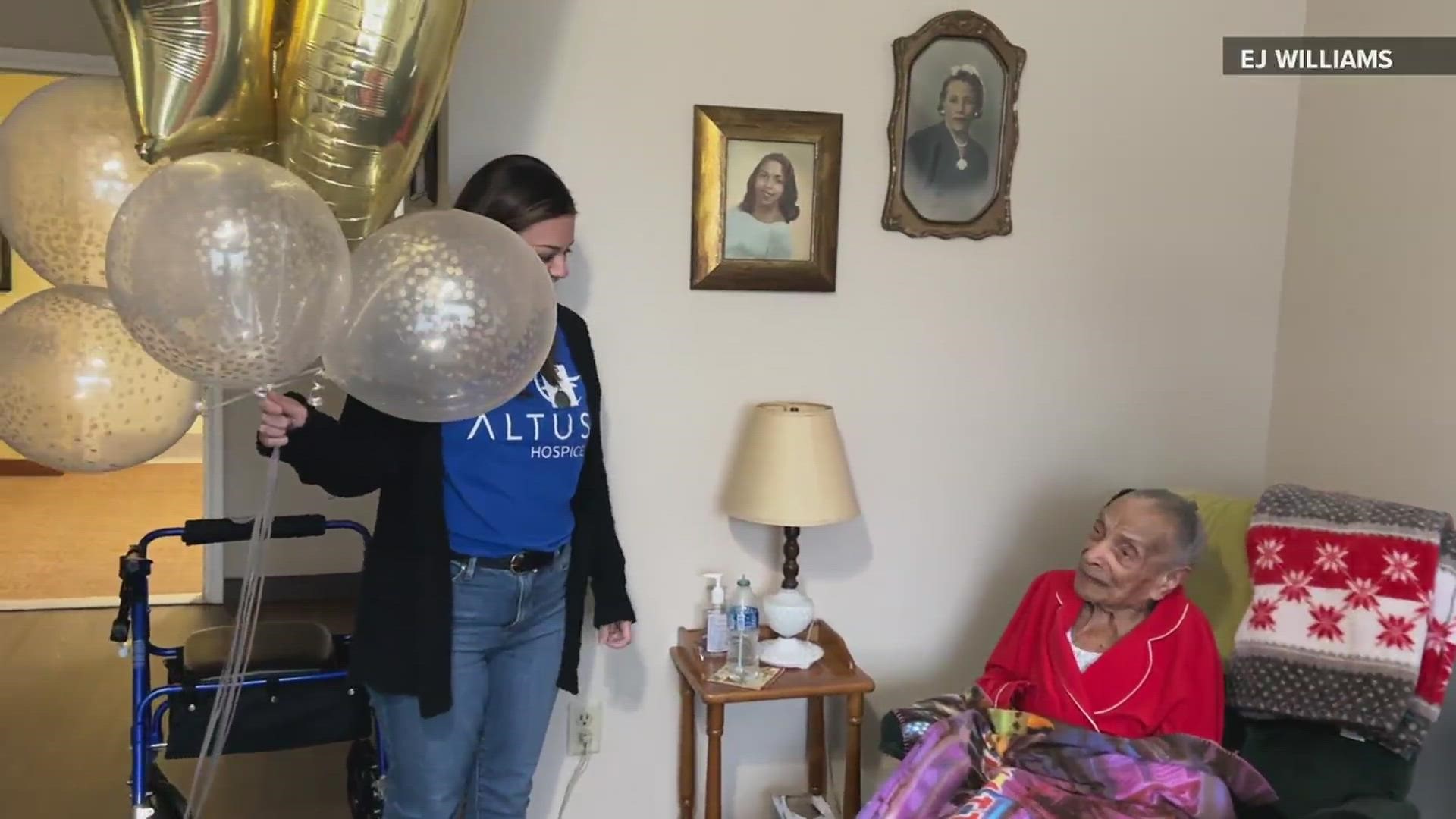 Annie Bazile is Brookdale Dowlen Oaks oldest resident.