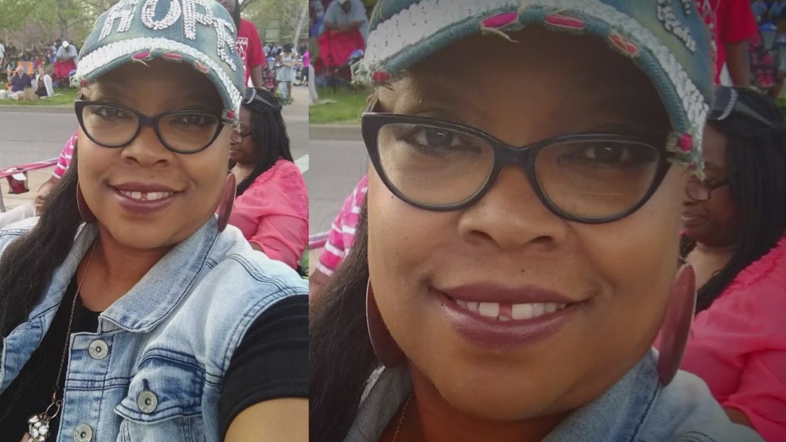 She and her husband were going downstairs for safety from the tornado