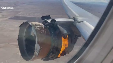 Videos show airplane engine on fire, debris rain down on Colorado neighborhoods
