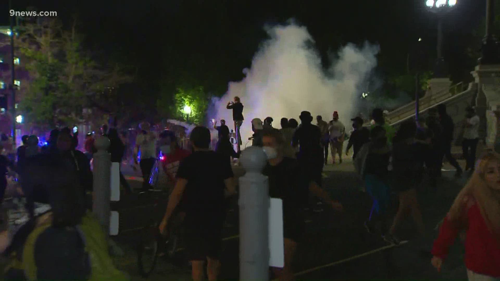 The crowd in Denver was protesting in response to the in-custody death of George Floyd in Minneapolis.