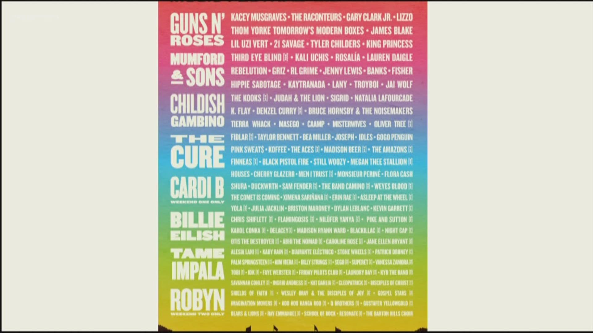 The lineup for ACL 2019 was released on Tuesday morning. Tickets go on sale Tuesday at noon.