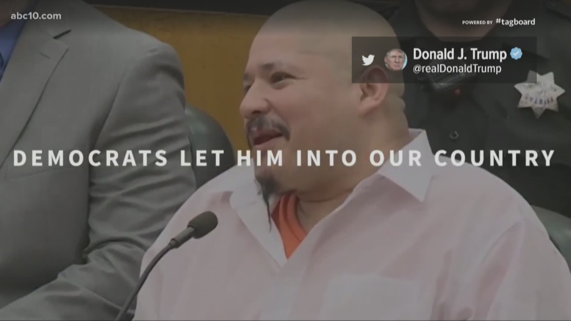 President Trump tweeted Wednesday an anti-immigration video blaming Democrats for letting in convicted sheriff deputy killer Luis Bracamontes stirring controversy on the social platform.