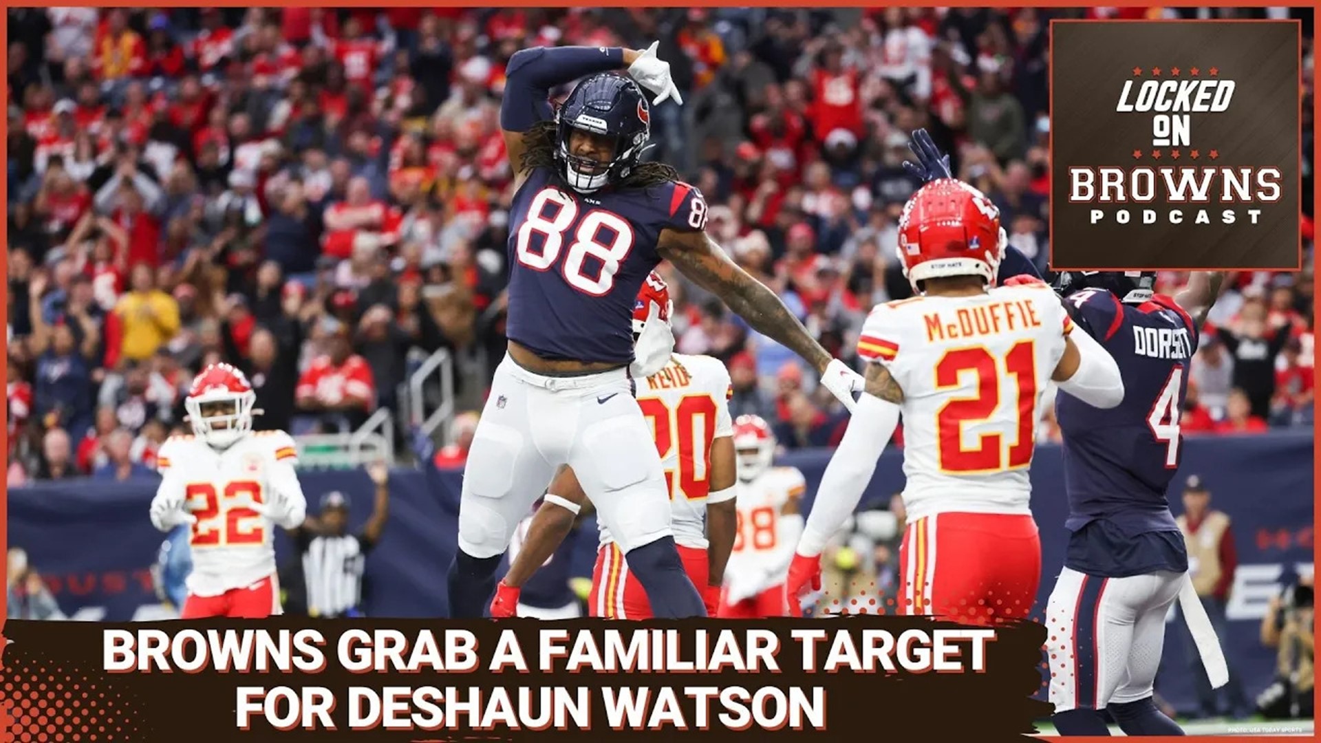 The Cleveland Browns have announced that they have signed former Houston Texans Tight End teammate Jordan Akins to a 2-year deal.