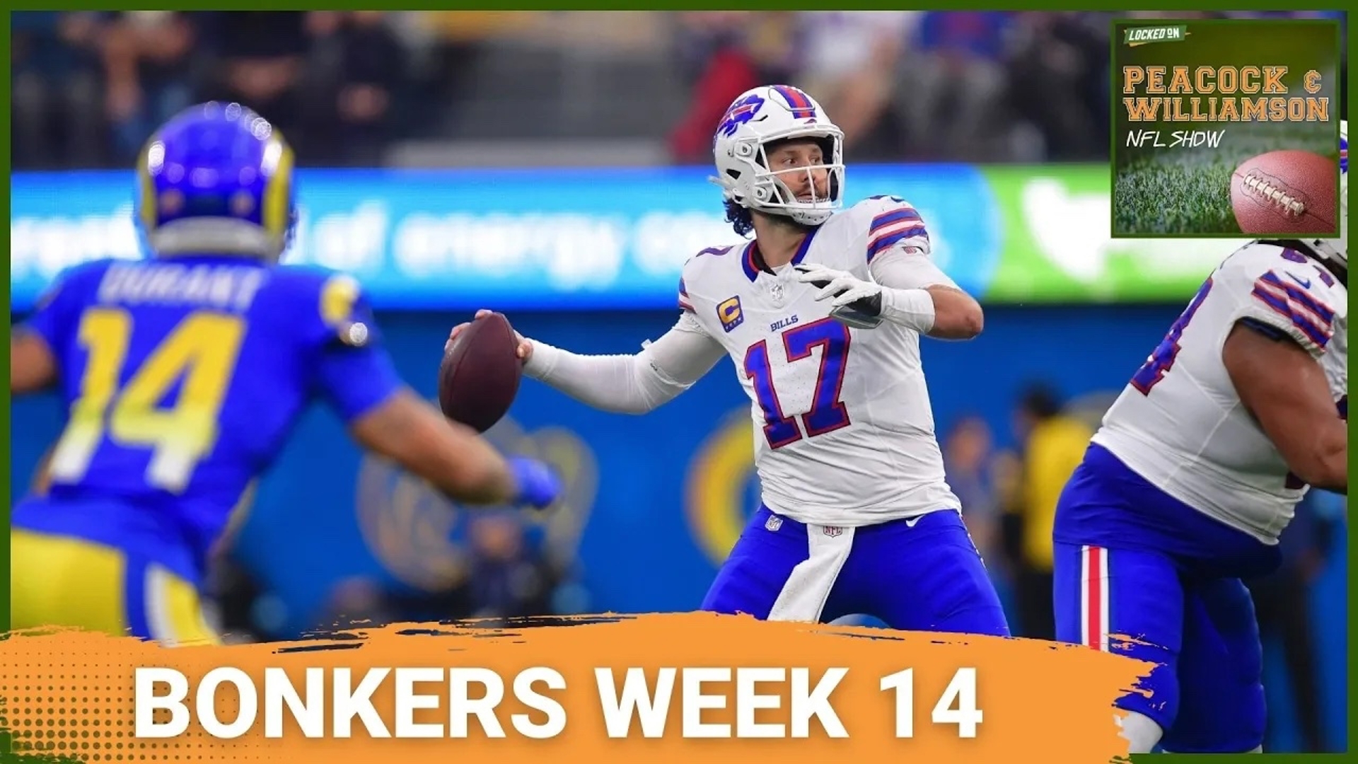 This episode breaks down the thrilling Los Angeles Rams vs. Buffalo Bills shootout, highlighting Josh Allen's historical performance in the loss.