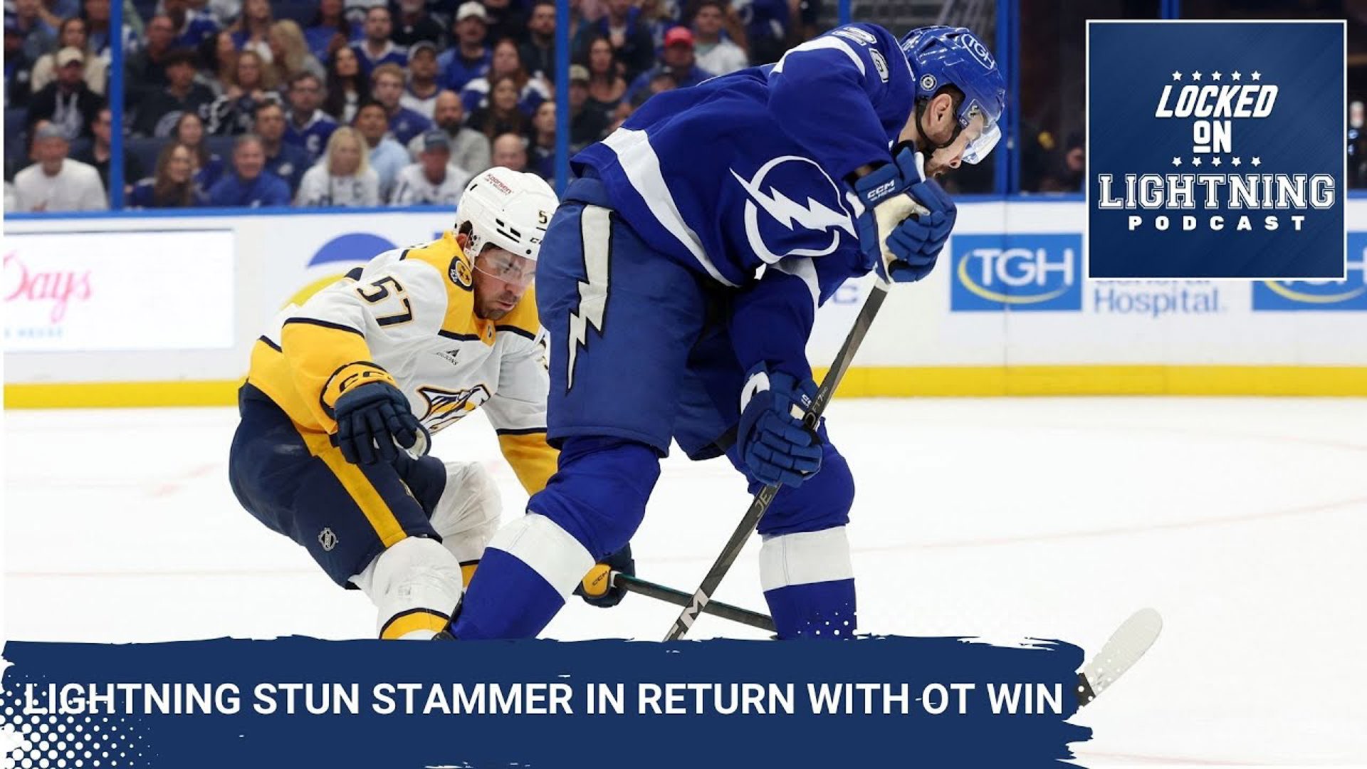 Steven Stamkos had two assists in his return to Amalie Arena but the Lightning took the win in overtime.