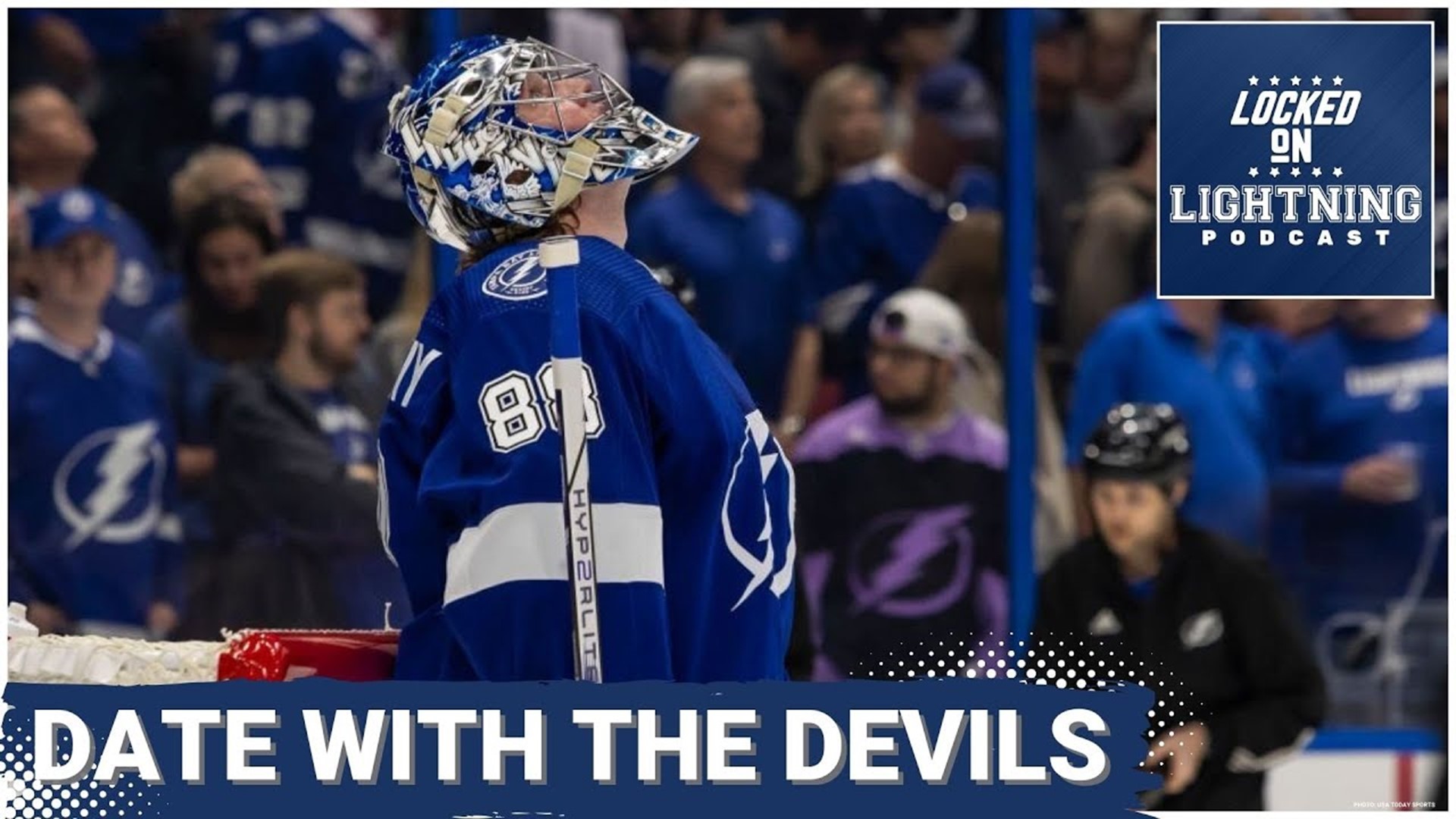 The Lightning start off the first of two matchups in New Jersey tonight. They'll look to their star goaltender Andrei Vasilevskiy to rein in the Devils