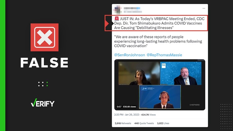 No, the CDC's vaccine safety director didn't admit the COVID-19 vaccine causes debilitating illnesses