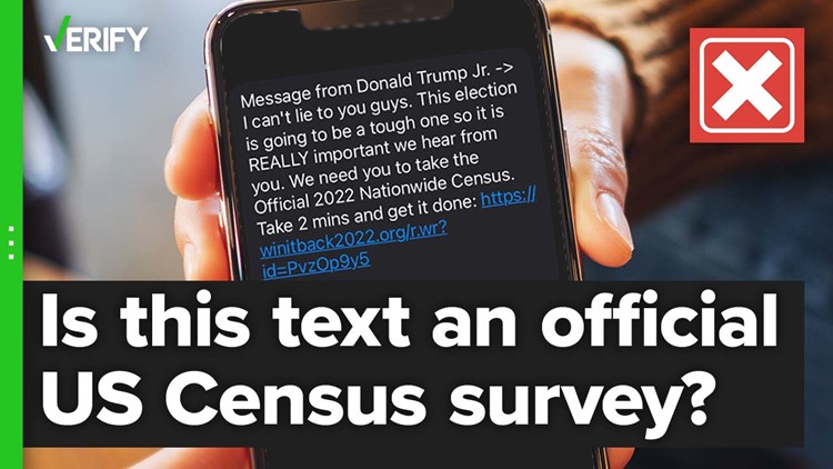 Text claiming to come from the Trump family is not an official U.S. Census survey