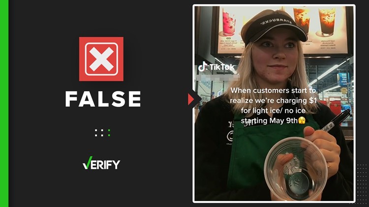 No, Starbucks isn’t charging customers more for light or no ice