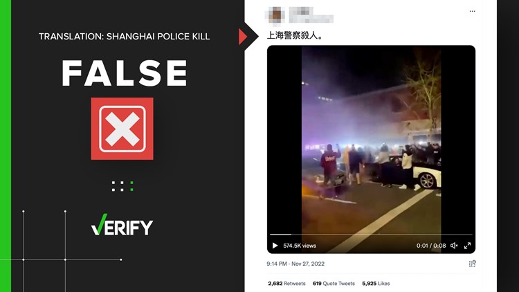 Video of police car driving through crowd is not from China protests