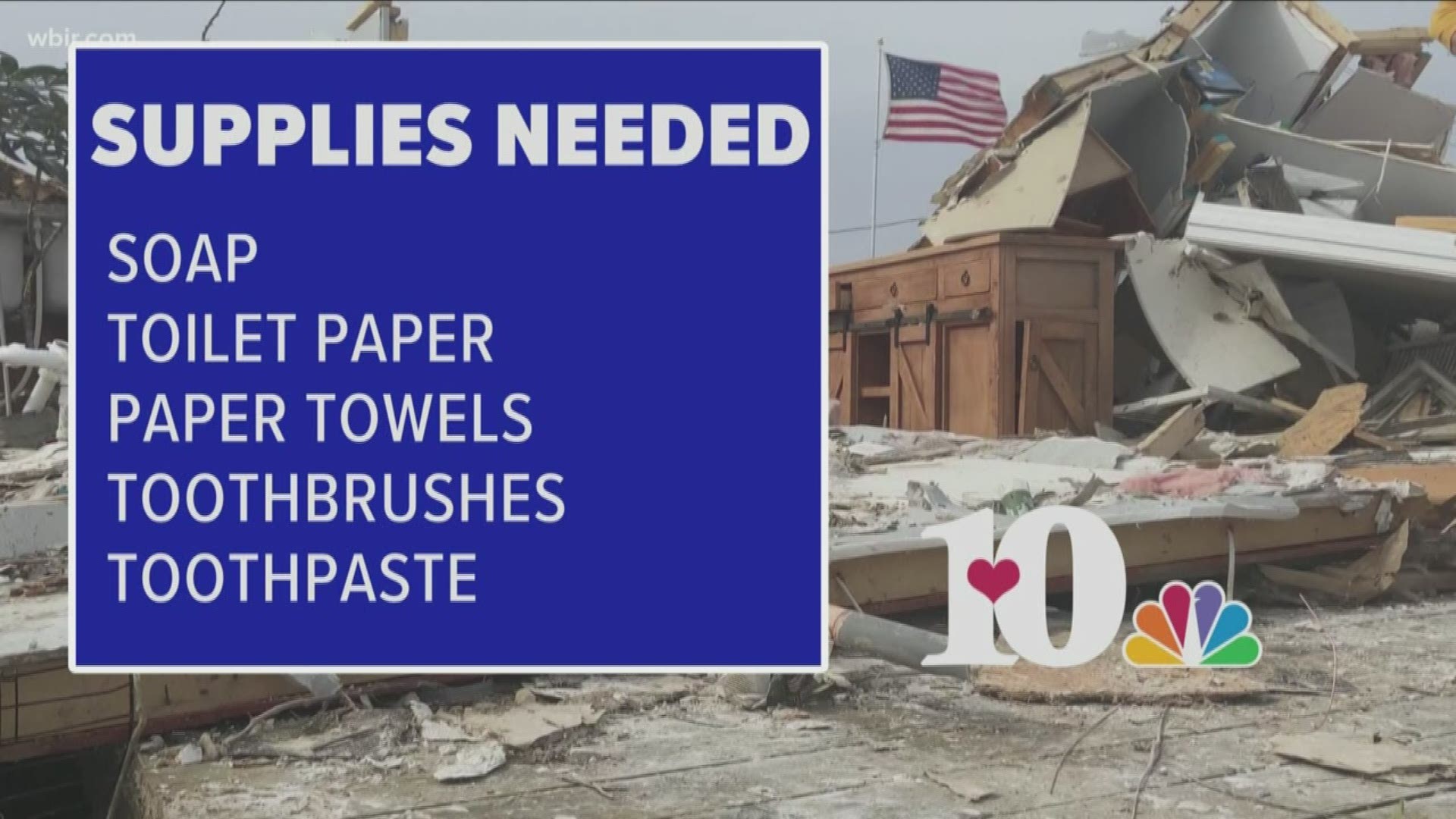 We're teaming up with compassion ministries to host a supply drive for victims in Cookeville.l