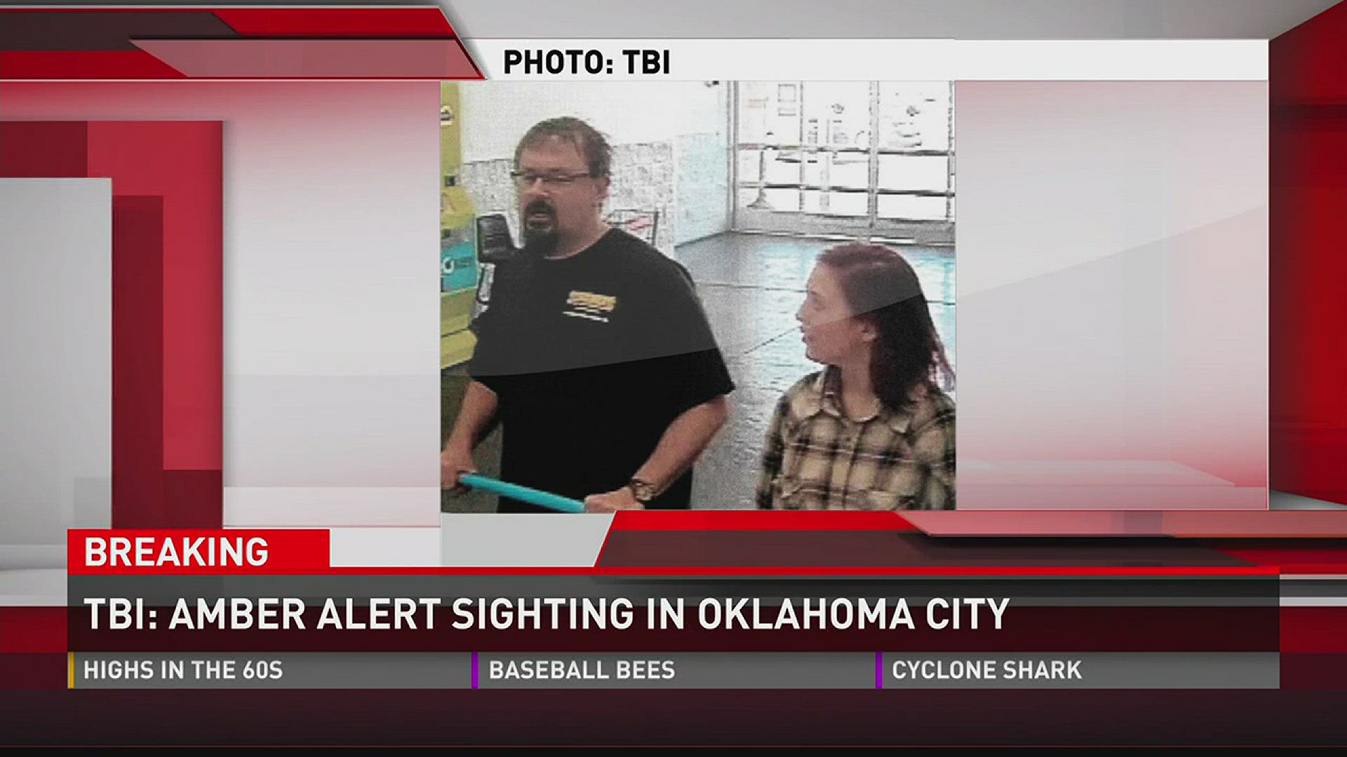 The Tennessee Bureau of Investigation has a confirmed sighting of Tad Cummins, 50, and Elizabeth Thomas, 15, at a Walmart in Oklahoma City.