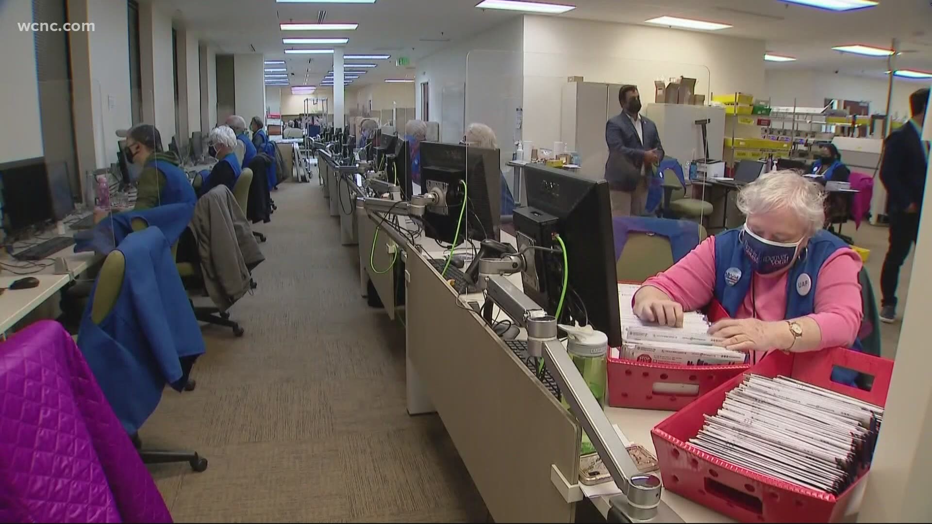 In Mecklenburg County, election officials are expecting about 8,000 more mail-in ballots to arrive. On Wednesday, they received about 1,000.